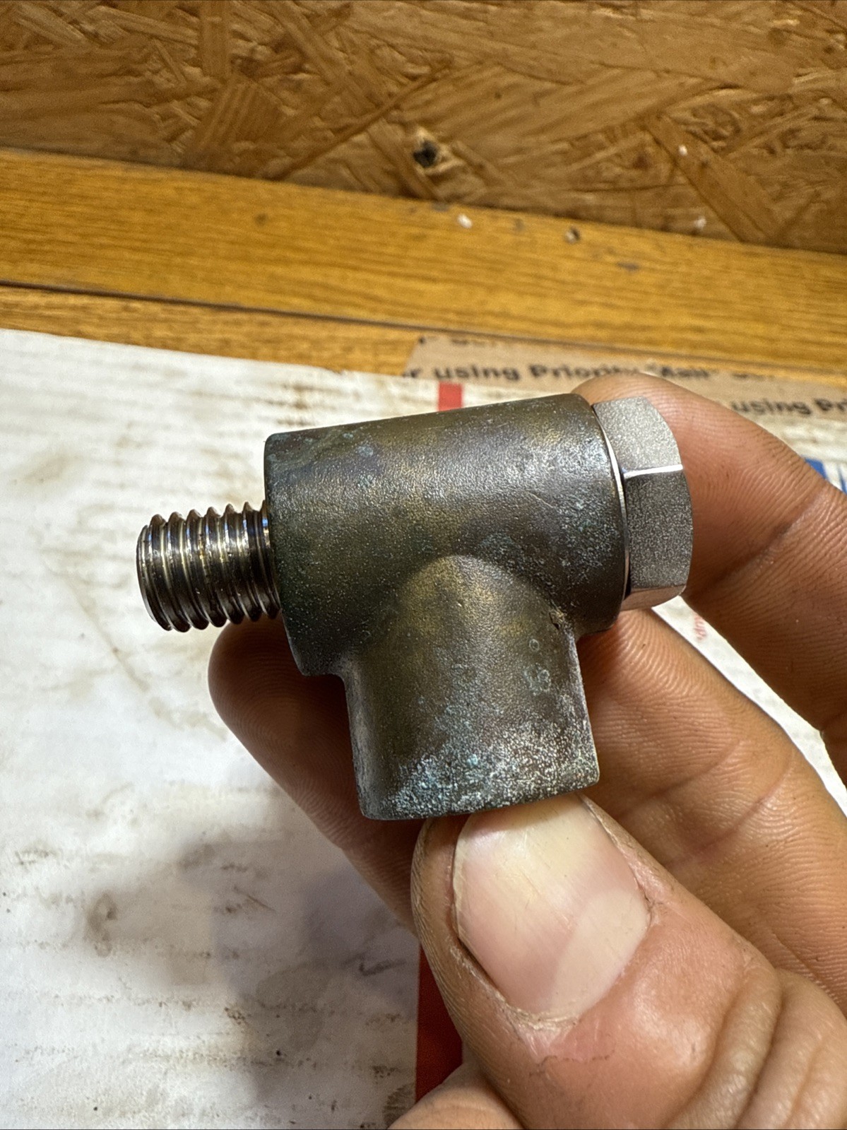 Volvo Penta oil pan dipstick adapter