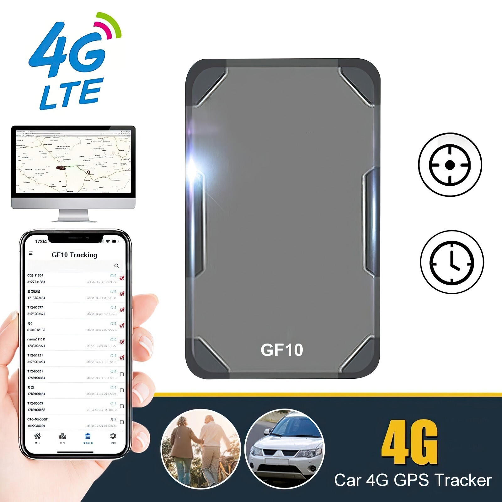 4G GF10 GPS Tracker for Vehicles Car Motorcycle Trucks Waterproof GPS Locator