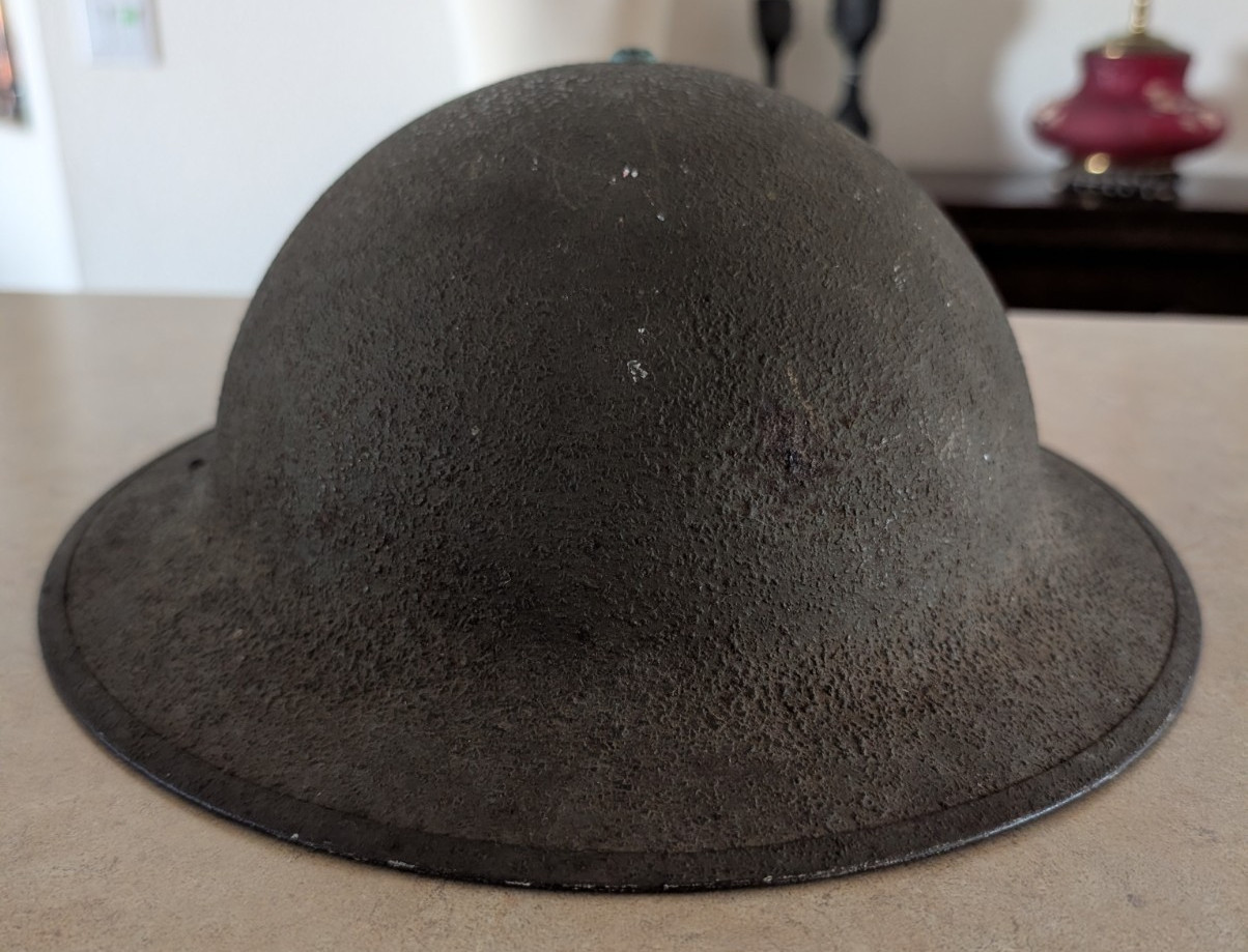 WW2 M1917A1 KELLY Helmet with Leather Liner Chin Strap Skull Pad 1930s 8C