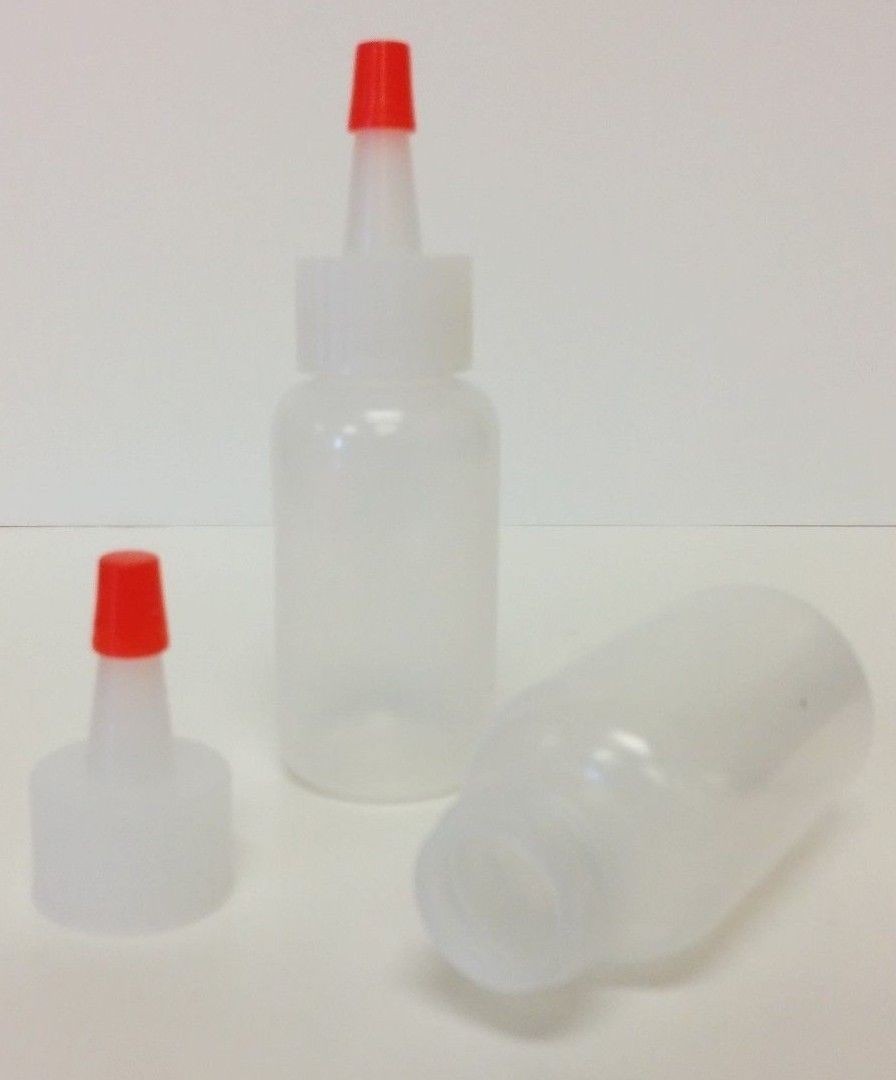 30 pack of 1oz (30mL) Plastic Boston Round Squeeze Bottles with Yorker Caps