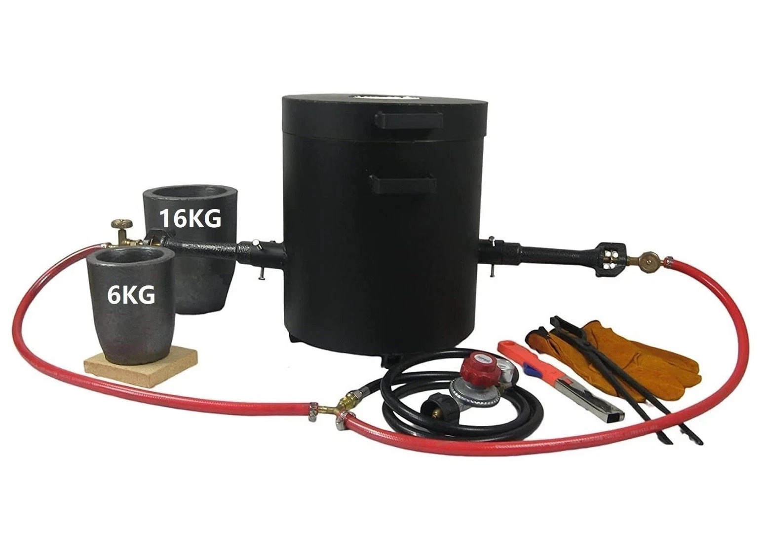 16 KG Gas Metal Melting Furnace Propane Deluxe Kit  with Crucibles Molds Casting