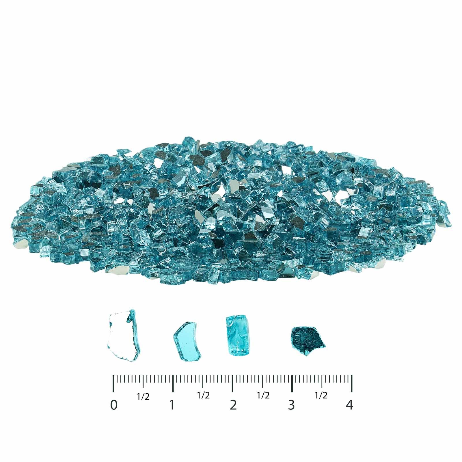 Uimoso 20 lbs Aqua Blue 1/2-Inch Glass Stones for Fire Pit or Fireplace