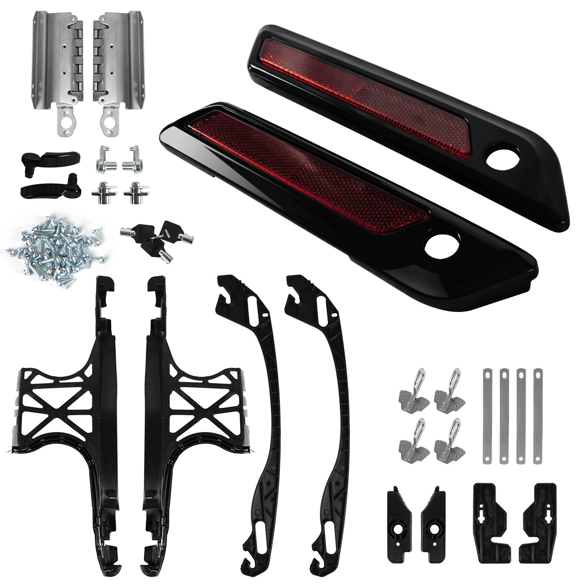 One Touch Opening Saddlebag Latch Lids Hardware Cover Kit For 2014-2022 Harley