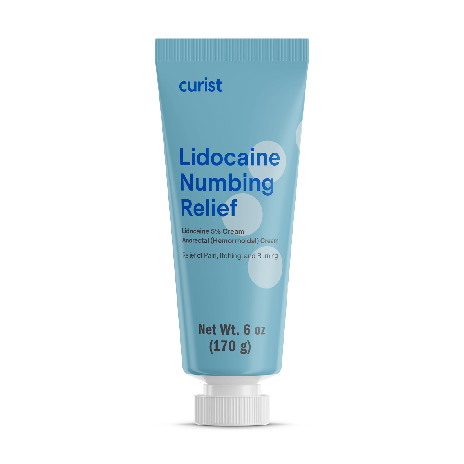 Curist Lidocaine Cream 5% 6 oz Tube Numbing Relief  6 oz Bulk Lidocaine 5%