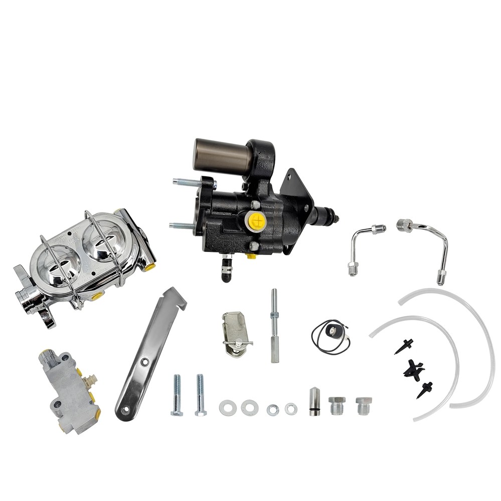 Power Brake Booster Hydrobooster Chrome Master Kit Universal Hydraulic Disc/Disc