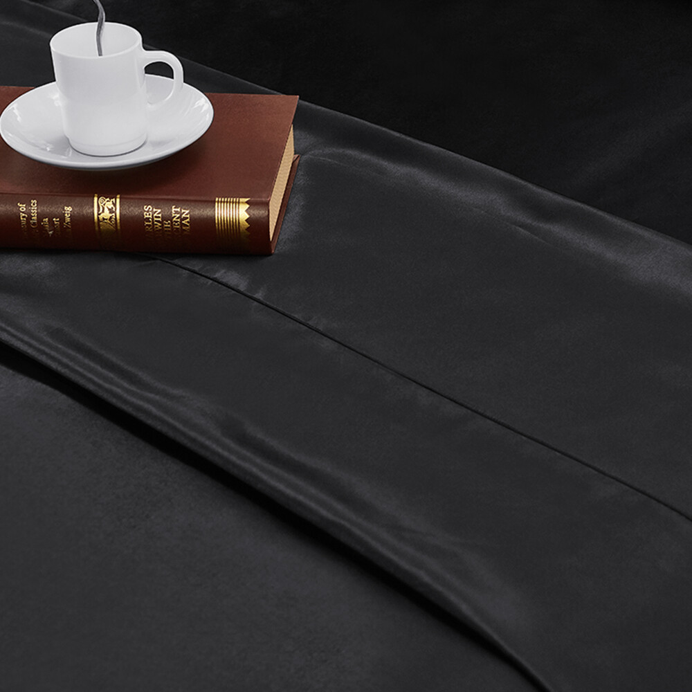 4 Pcs Smooth Satin Silk Sheet Set Deep Pocket Bed Sheet Wrinkle Fade Resistant