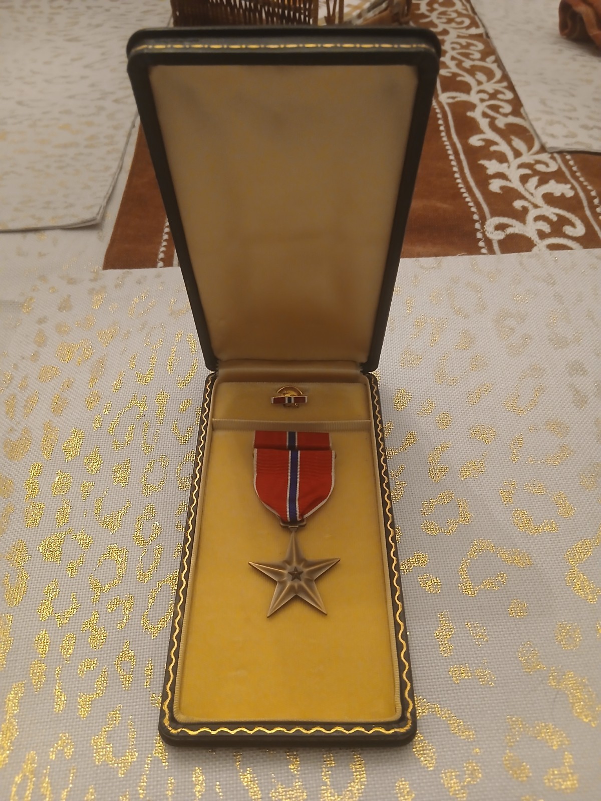WW2  Named Bronze Star Medal  Coffin Box Original
