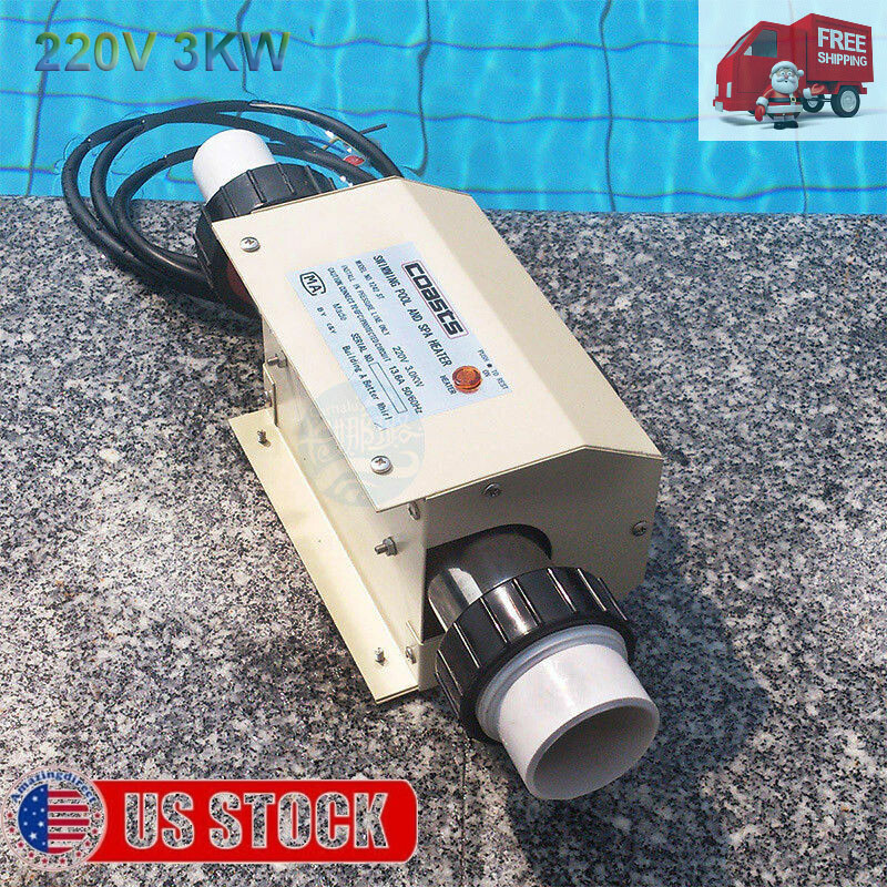 Swimming Pool Heater SPA Electric Water Heater Constant Temperature 220V 3KW New