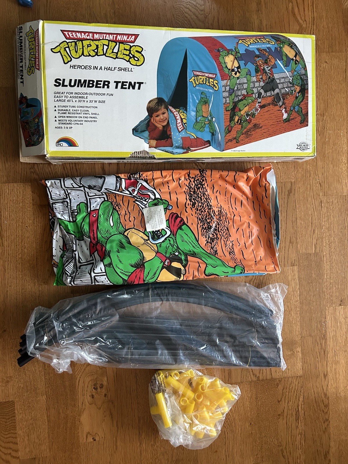 Teenage Mutant Ninja Turtles Slumber Tent TMNT 1988 Vintage Rare Complete W Box