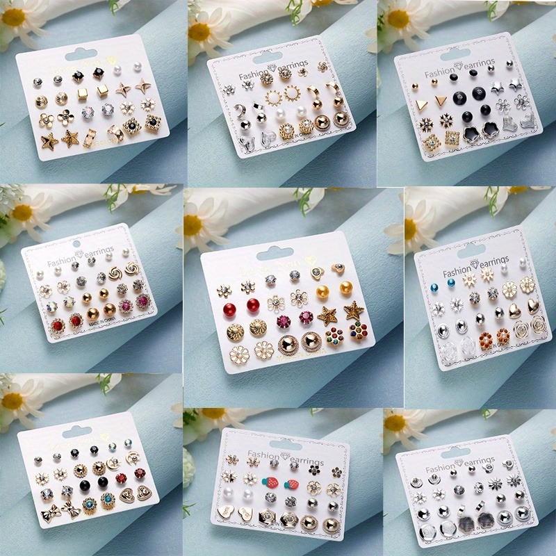 Wholesale Lot of 120 Pairs of Assorted Cute Stud Earrings New Bling Glam Gifting