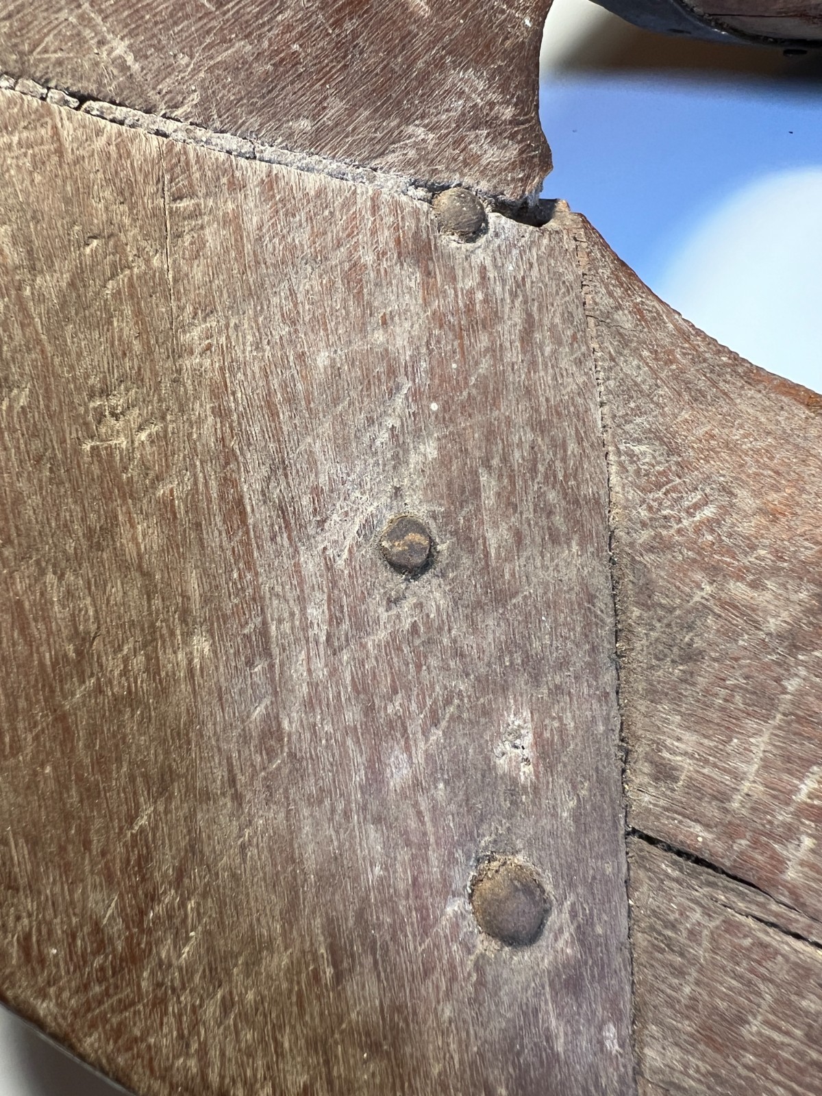 Antique 1880 Hand Made Wooden Saddle Stand Holder Blacksmith Peened Wrought Iron