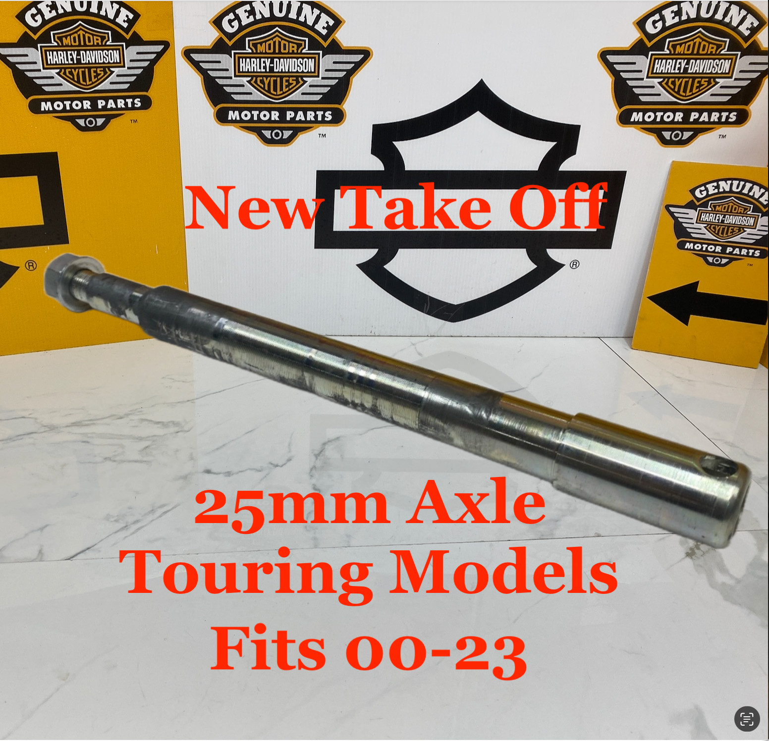 08-23 & 00-07 Original Harley-Davidson Touring 25mm Front wheel Axle OEM