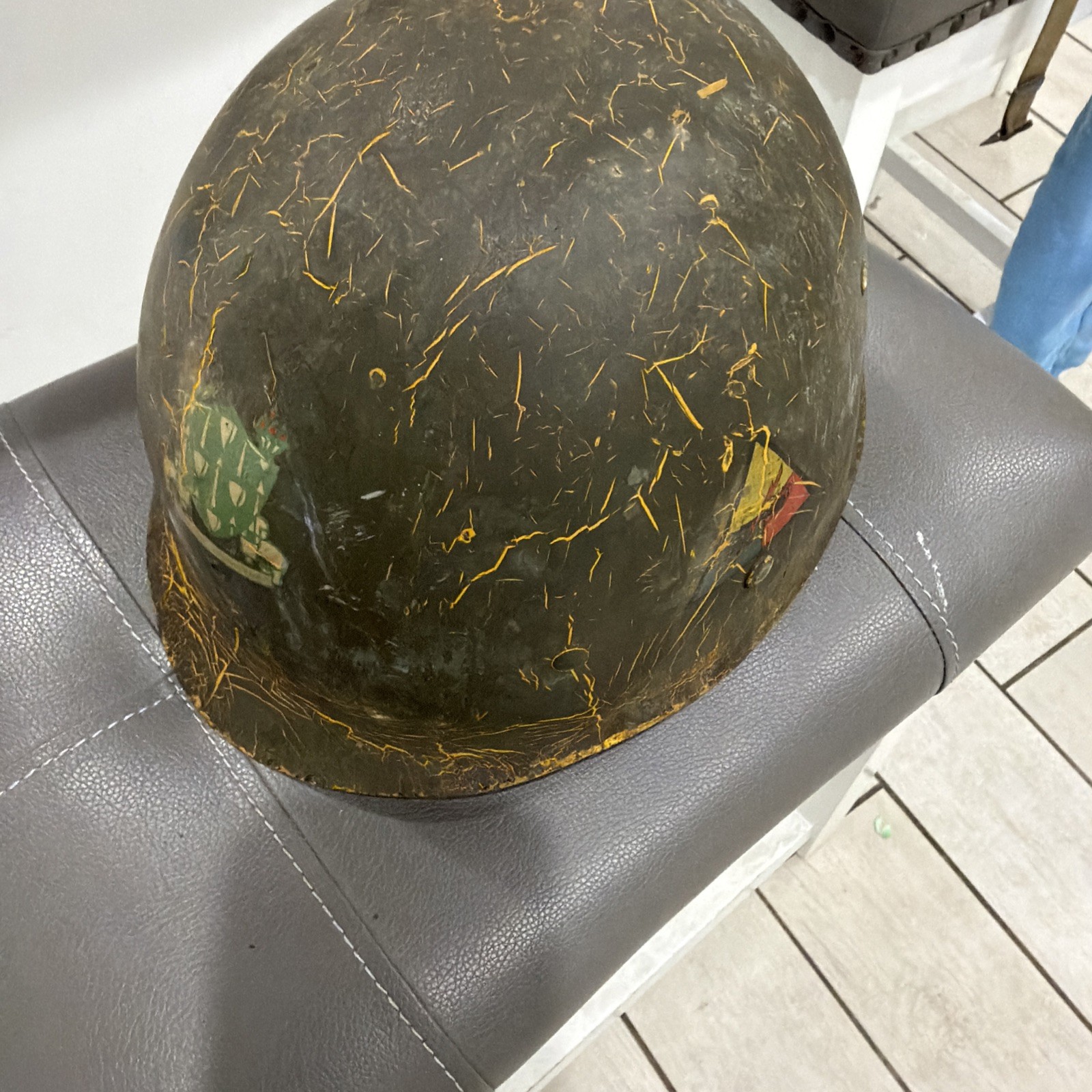 Original WW2 WWII Helmet Liner Armored Division