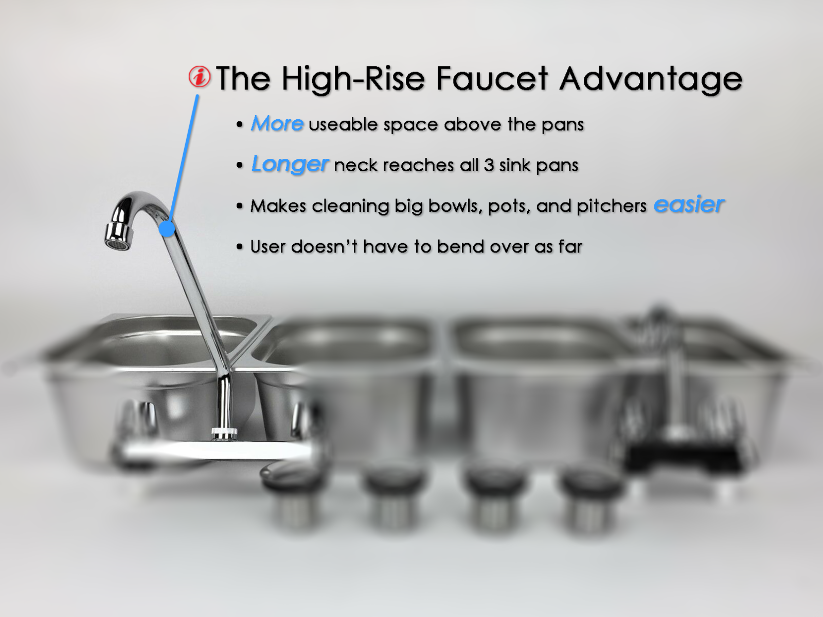 Concession Sink 4 Compartment Food Truck 3L+1S Handwash Faucets Drain Traps