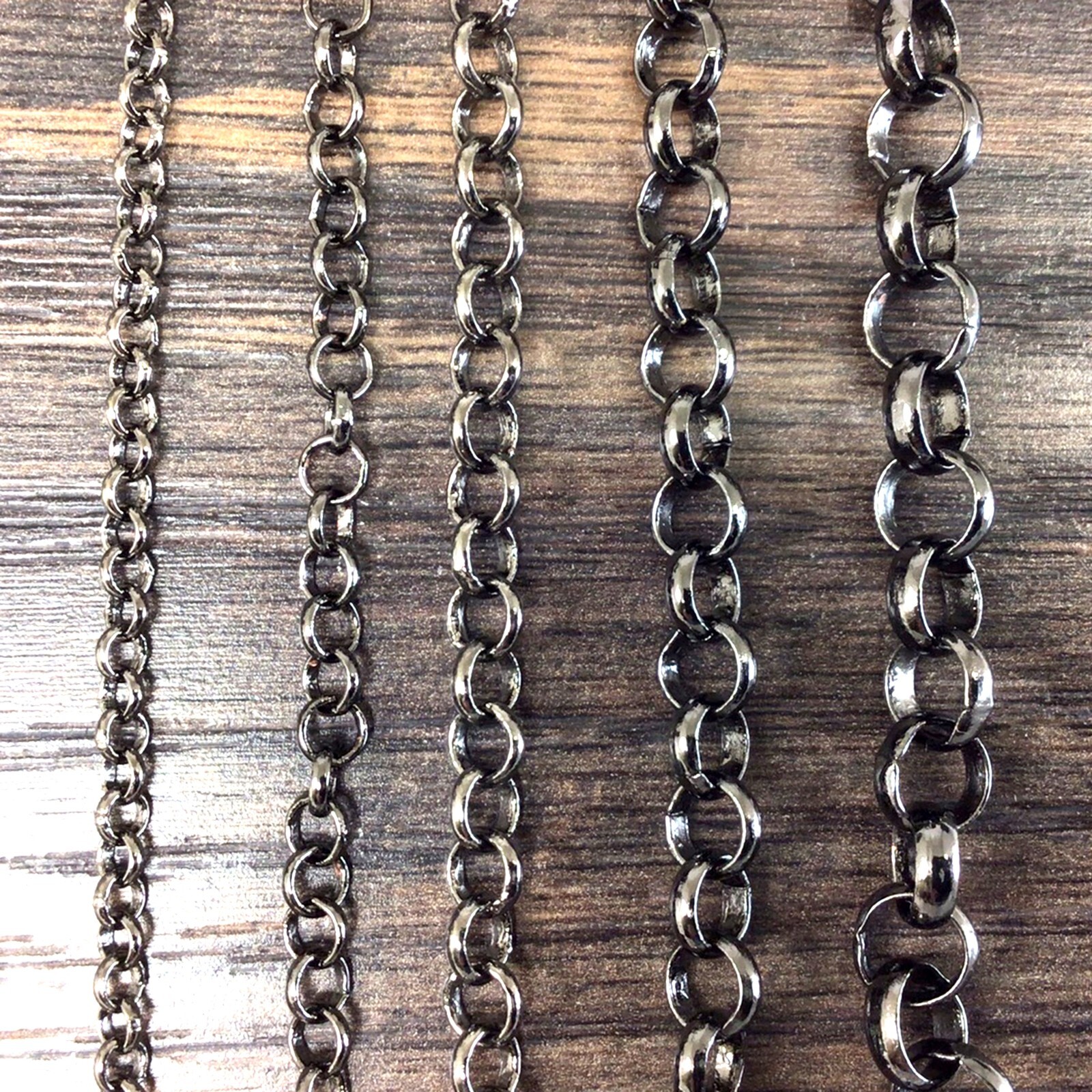 Gunmetal BlackRolo Chain Round Linked Belcher Chain Neckalce 3mm 4mm 5mm 6mm 7mm