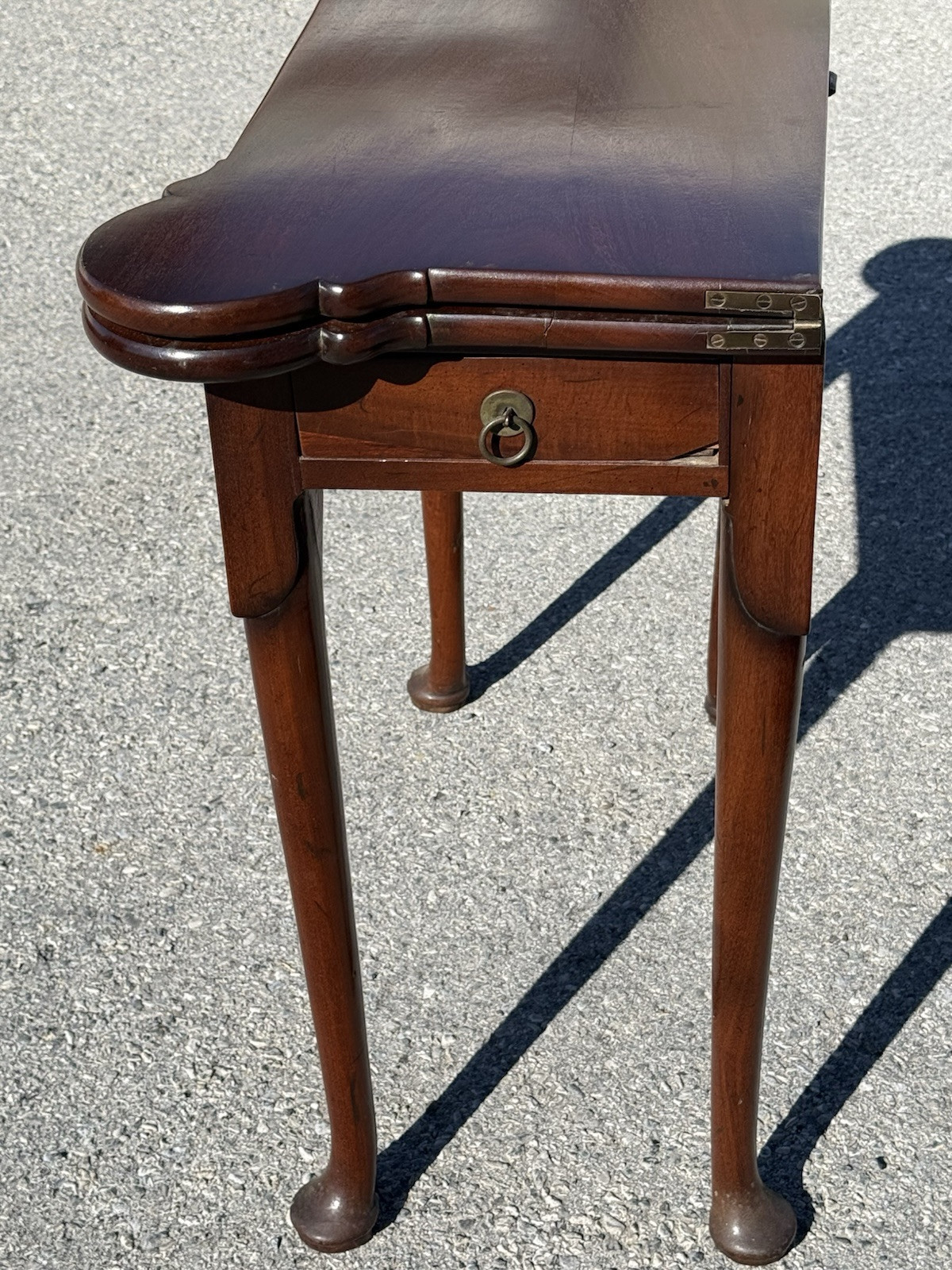 antique 18th century queen anne game card console table 1760s drawer