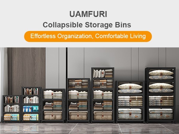 UAMFURI Extra Large Stackable Storage Bins with Lids & Wheels & Door Containers