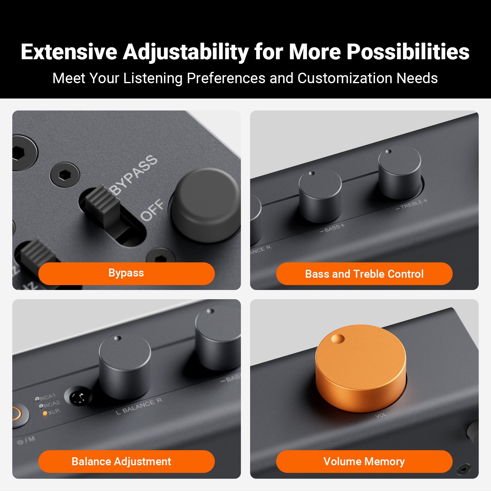 Fosi Audio ZP3 Balanced Preamp 3in 3out Pre Amp Audio for 2.1 Setup -Refurbished