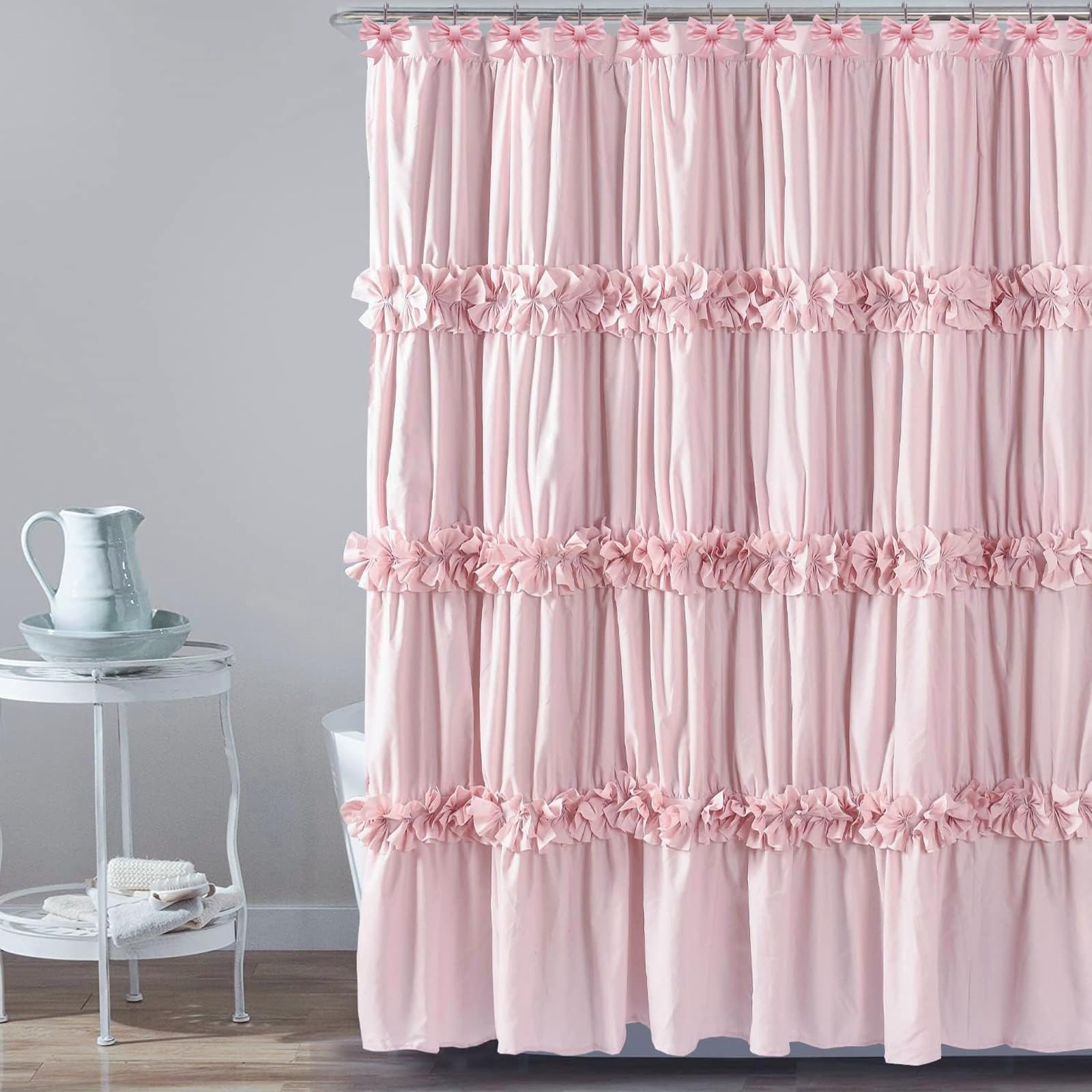 Decorative Shower Curtain Hooks, Bow Knot Shower Curtain Rings Hooks for Bath...