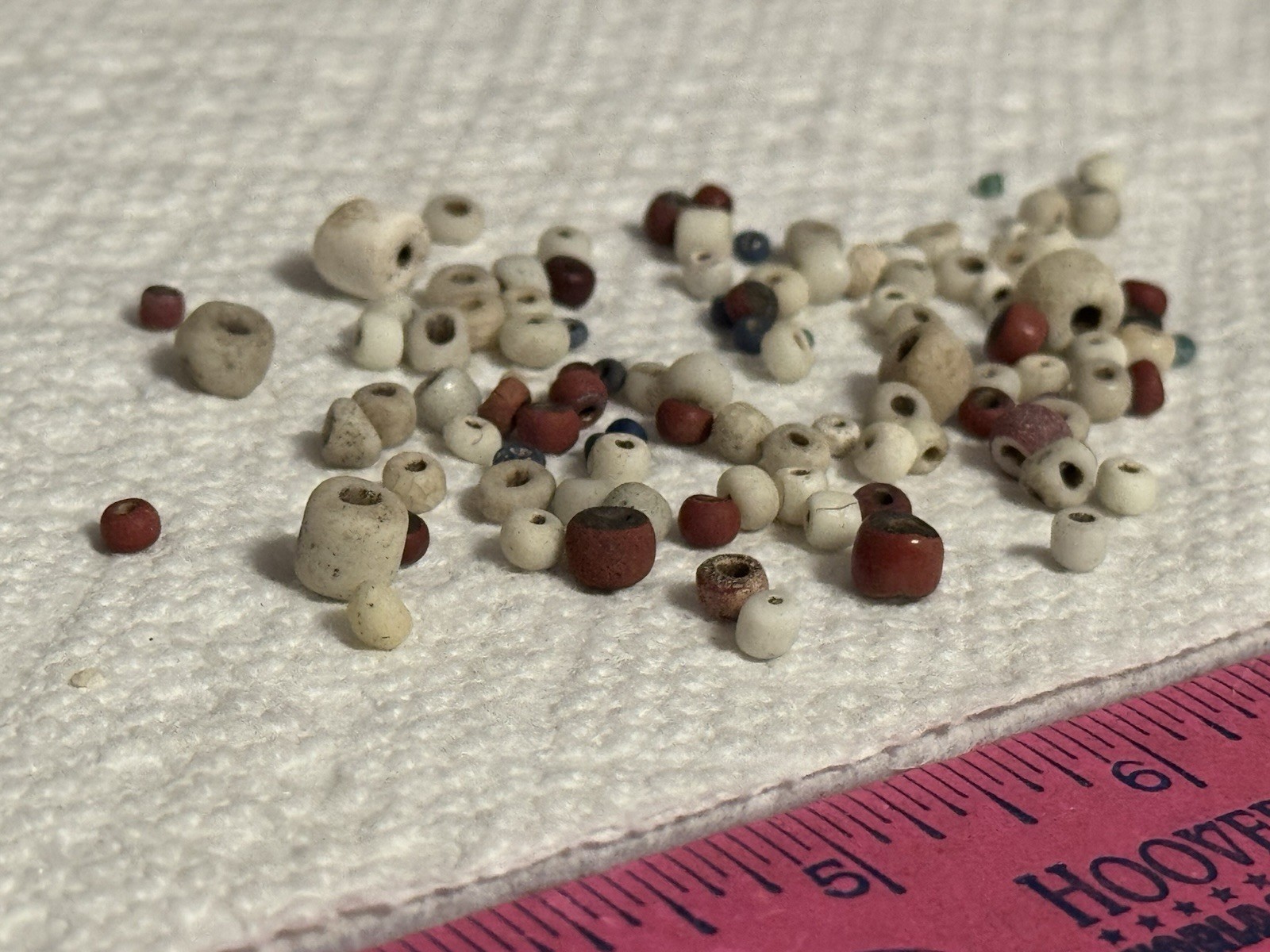 LOT OF 106 ANTIQUE CALIFORNIA TRADE BEADS FOUND BETWEEN AUBURN & PLACERVILLE