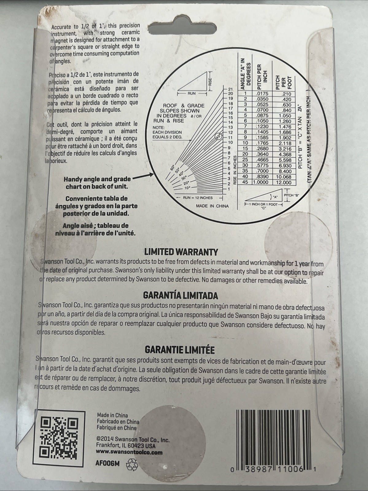 Swanson Magnetic Angle Finder AF006M New