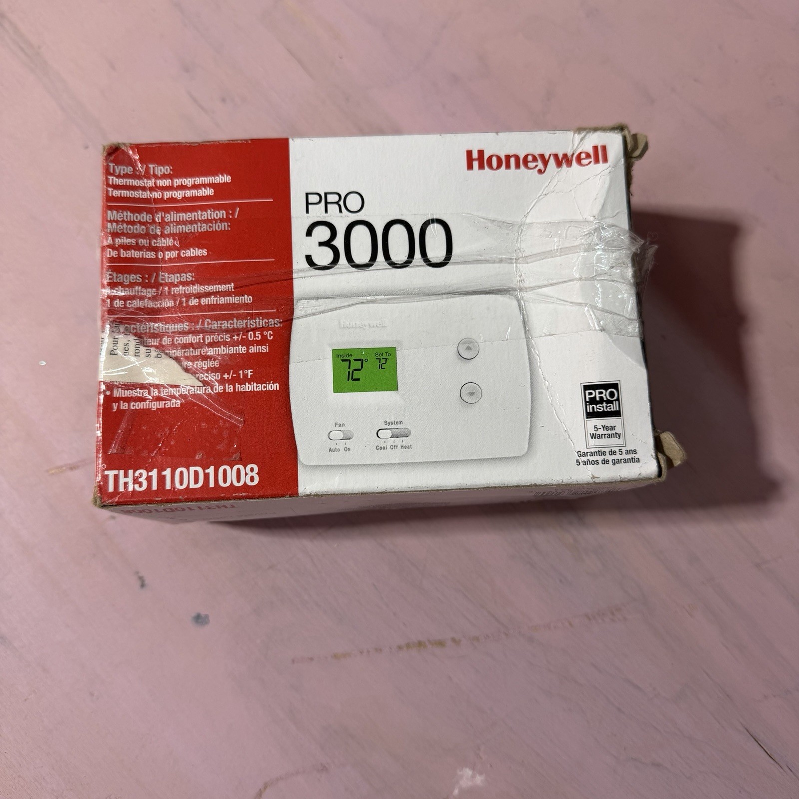 Honeywell PRO 3000 Non-Programmable Thermostat TH3110D1008 Brand New