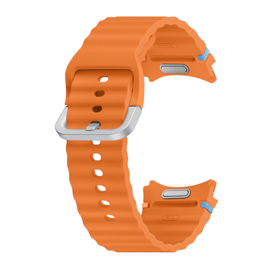 Genuine Samsung Galaxy Watch 7 Sport Band - Ribbed - Black/Silver/Orange/Green