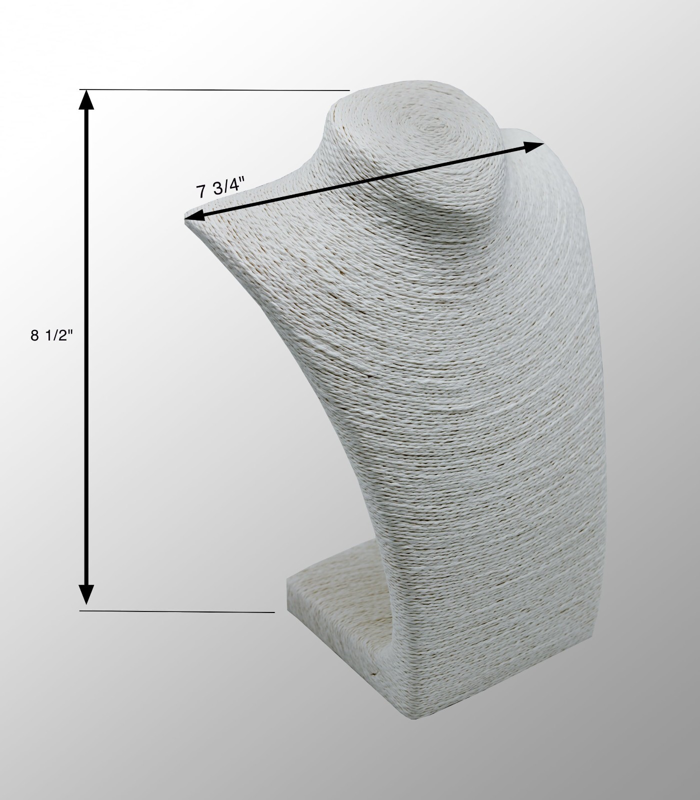 Set Of 2 White Twine Necklace Display Stand Countertop Fashion Necklace Display