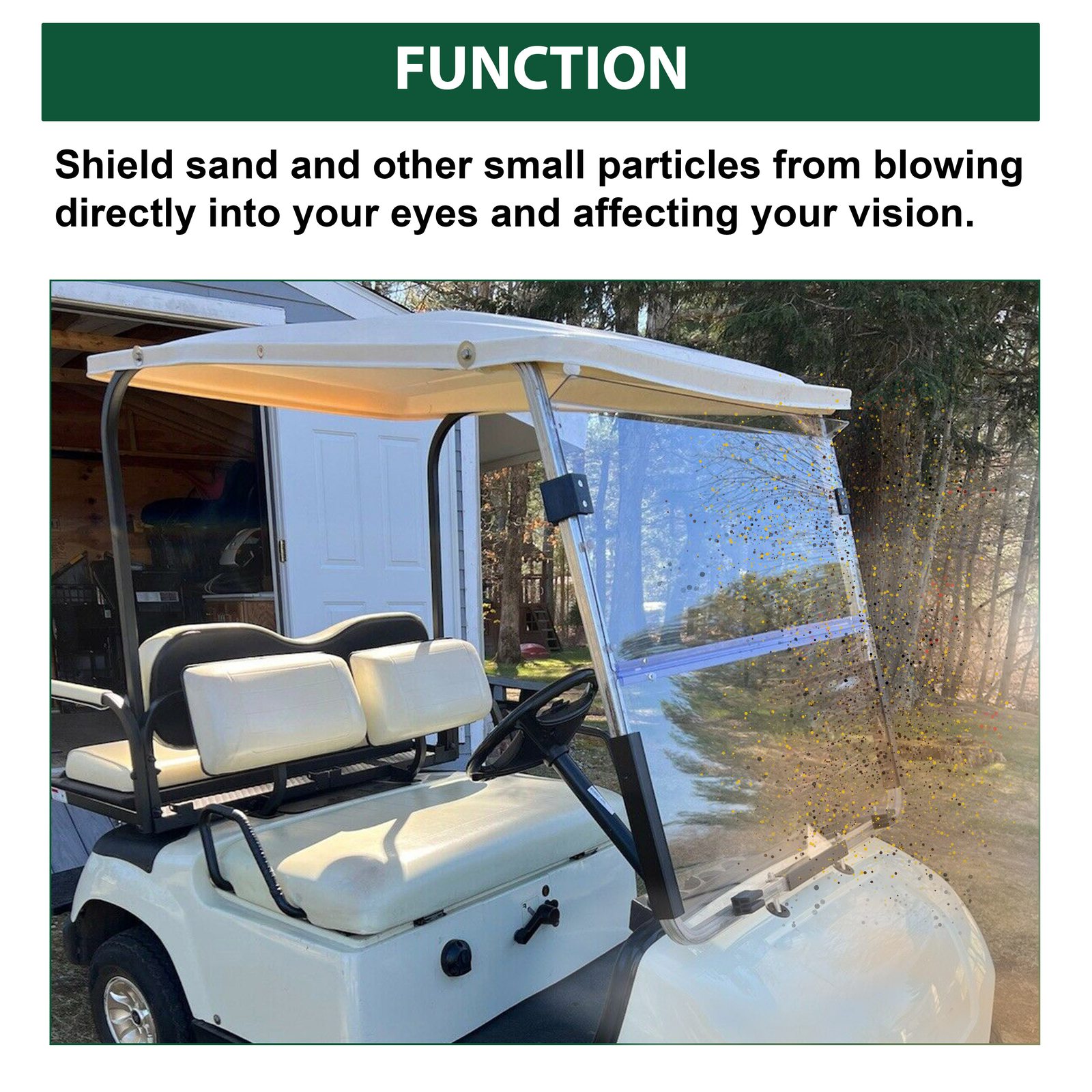 Clear Folding Windshield For 1995-2003 Yamaha G14 G16 G19 Golf Cart Part PC