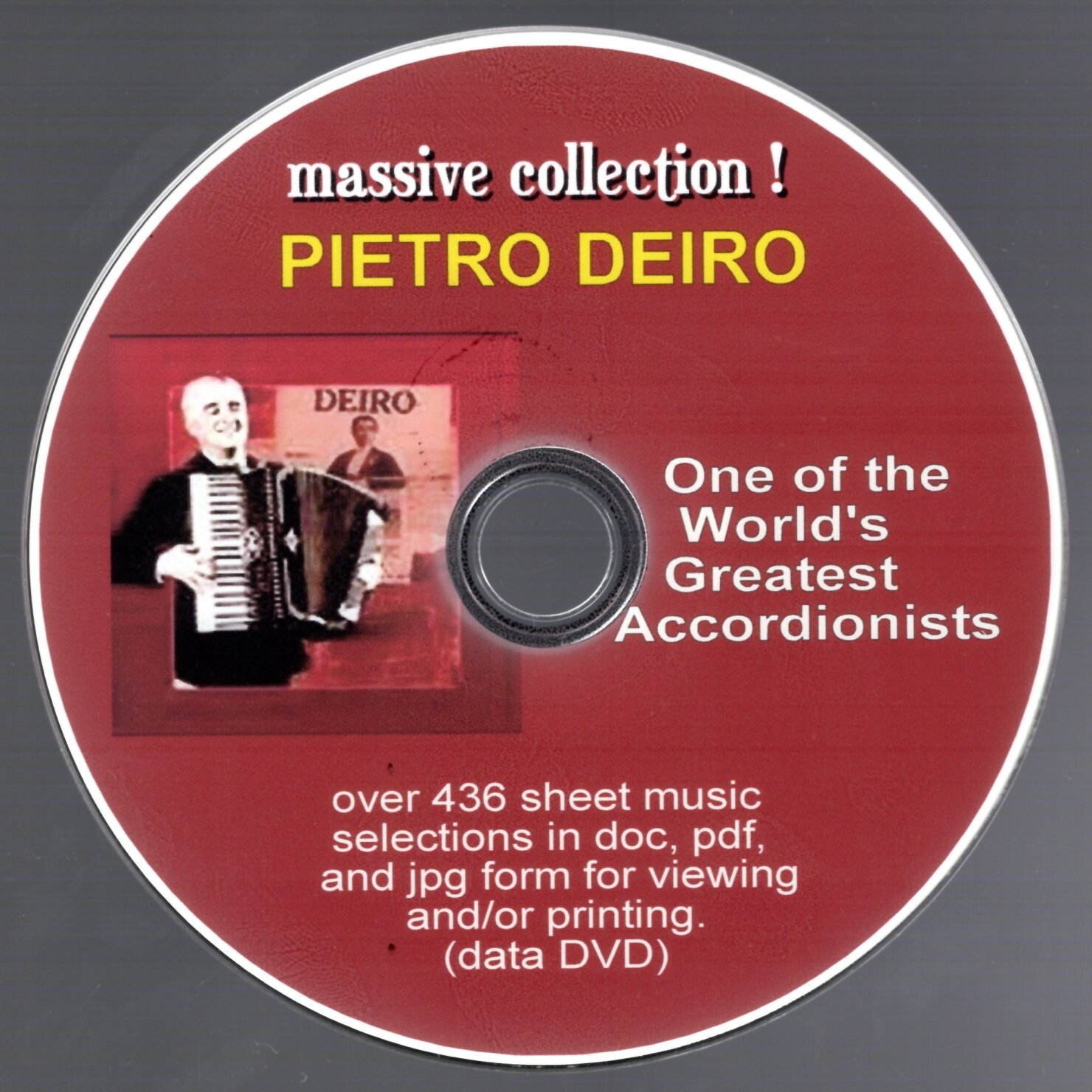 PIETRO DEIRO MASSIVE ACCORDION SHEET MUSIC COLLECTION - 446 SELECTIONS on DVD