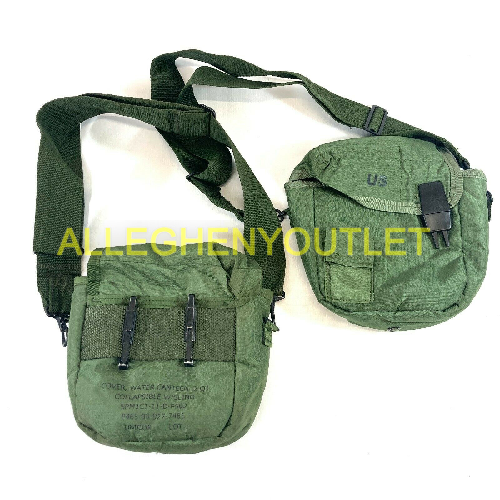 2 Military 2 Quart Canteen Pouches ALICE 2qt Insulated Pouch Olive Drab OD NICE