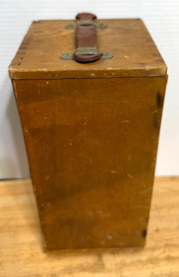 Vtg Microscope Wood Box Only!!! Tongue & Groove Corners Metal Latch Closure