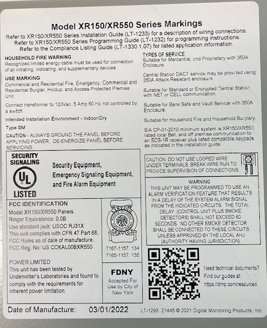 DMP XR150DNL-G XR150 DIALER NET LARGE GRAY ENCLOSURE