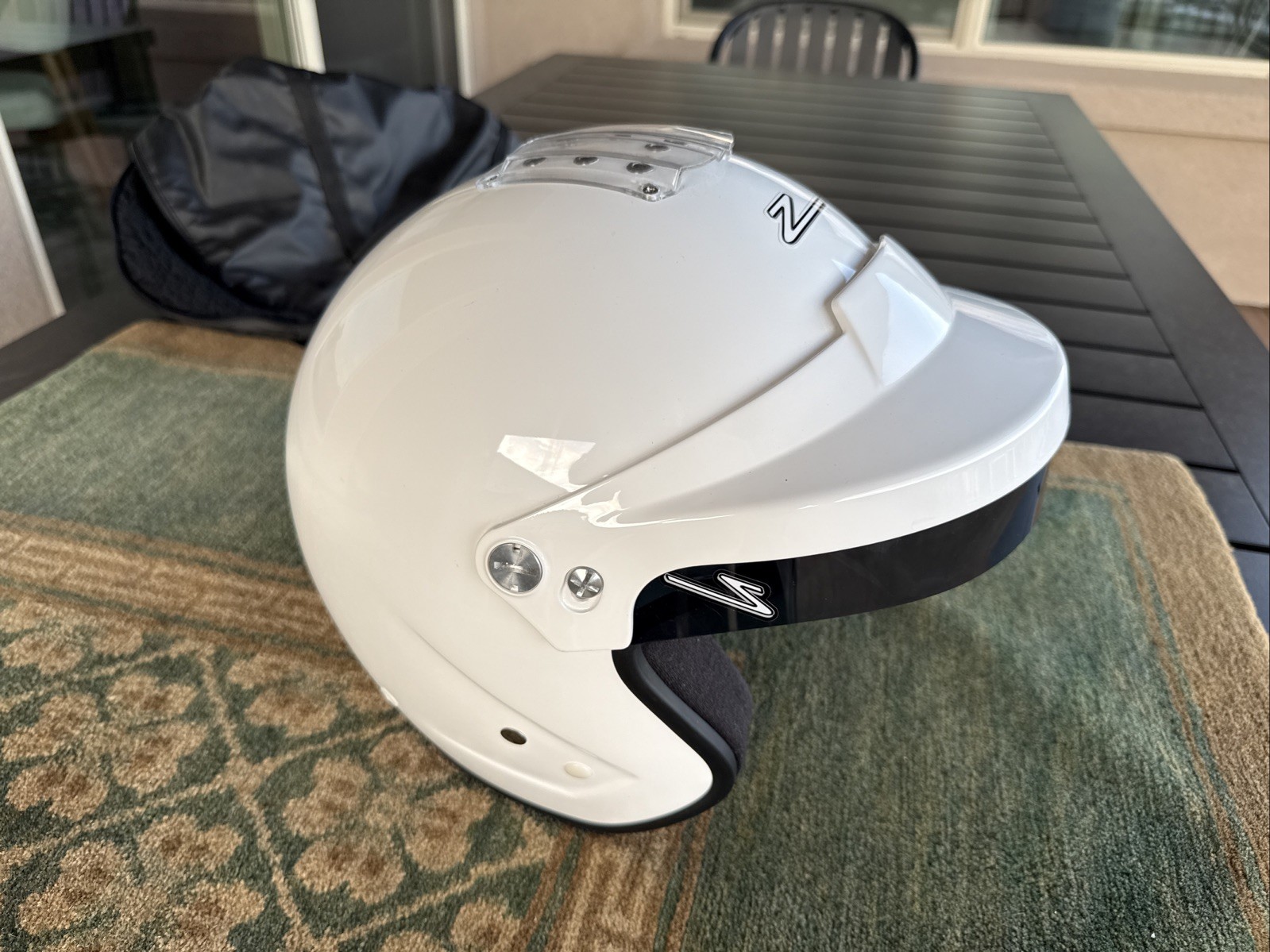 Zamp RZ-16H 3/4 Racing Helmet Snell SA2015 Medium, 58cm White Composite Like New