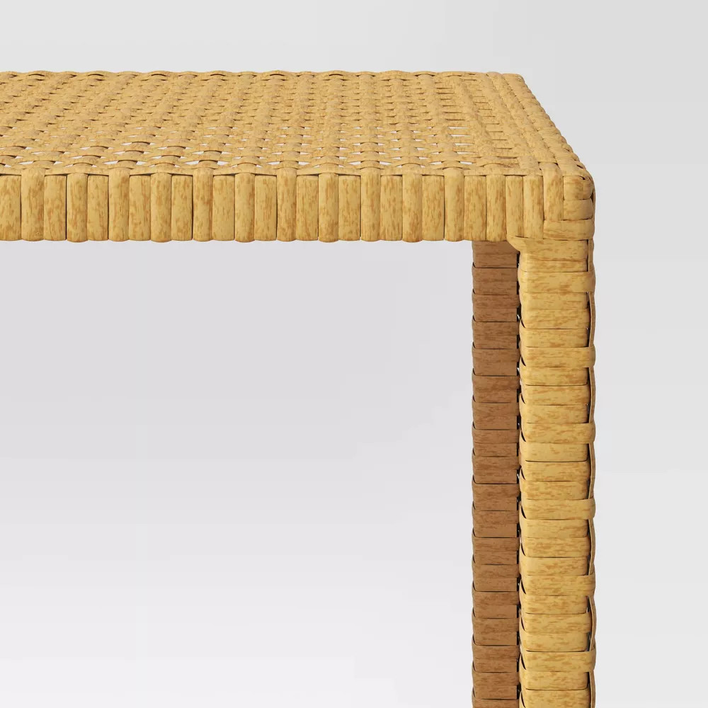 Square Weybridge Shelf Patio Accent Table Brown - Threshold