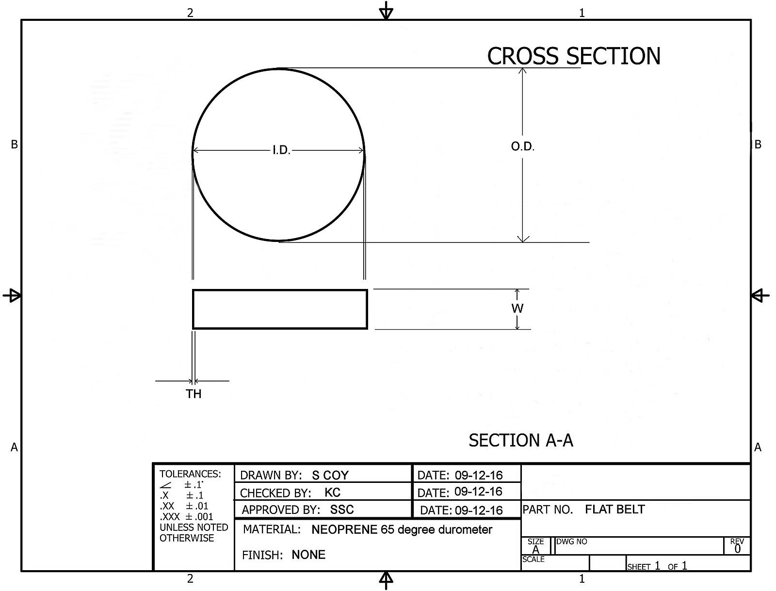 8 Track or Cassette Flat Rubber Belt
