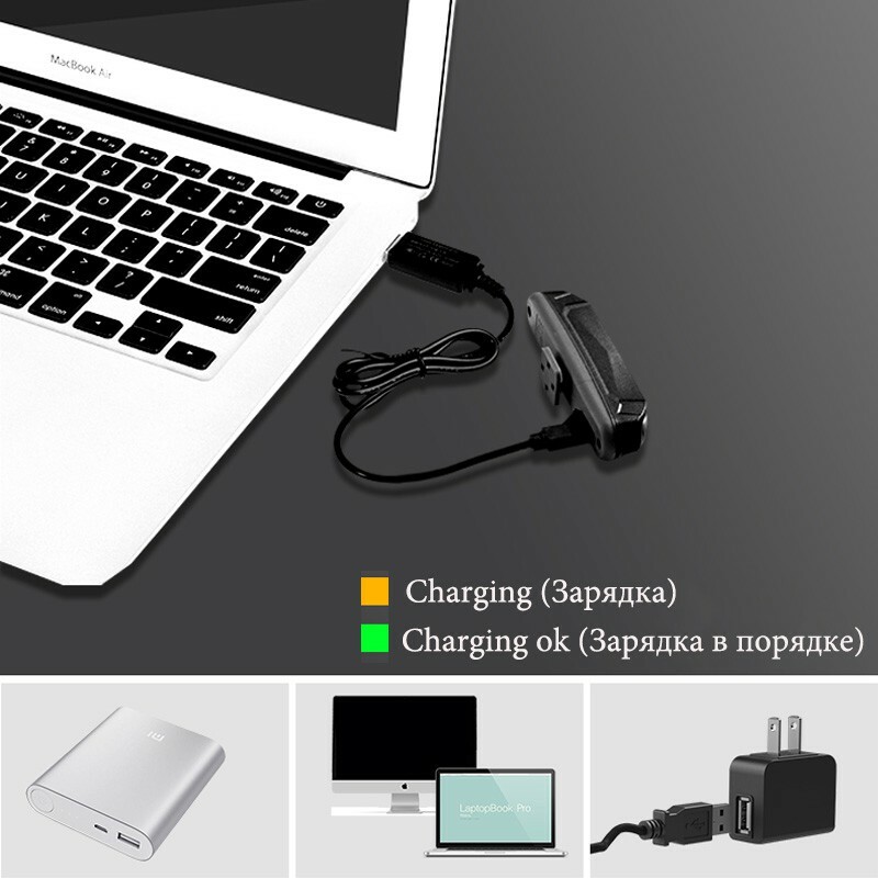 ROCKBROS Bicycle Safety 3-colors Rear Light Waterproof LED USB Bike Tail Light