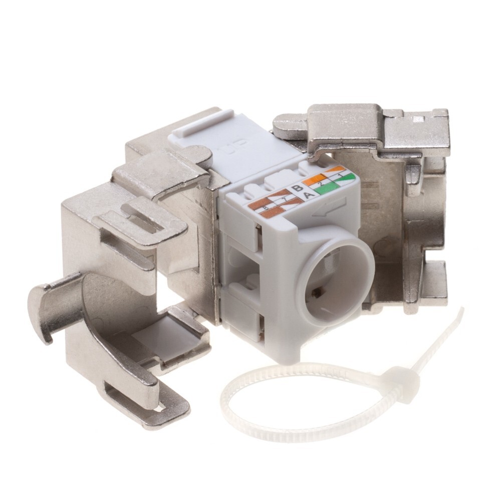 CAT6A FTP Keystone Jack 45 Degree RJ45 8P8C Shielded Tool-less Multi-Pack Lot