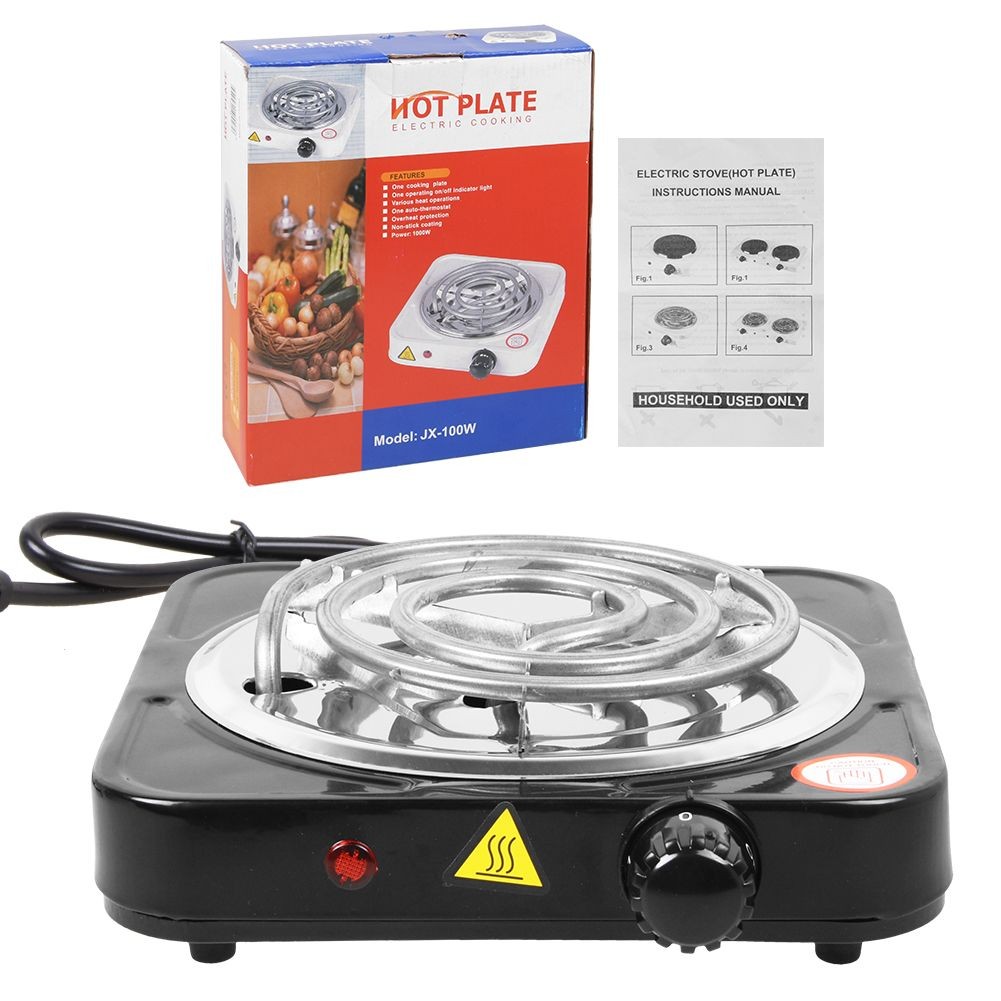 1000W Portable Single Electric Burner Hot Plate Camping Stove Stainless 110V US