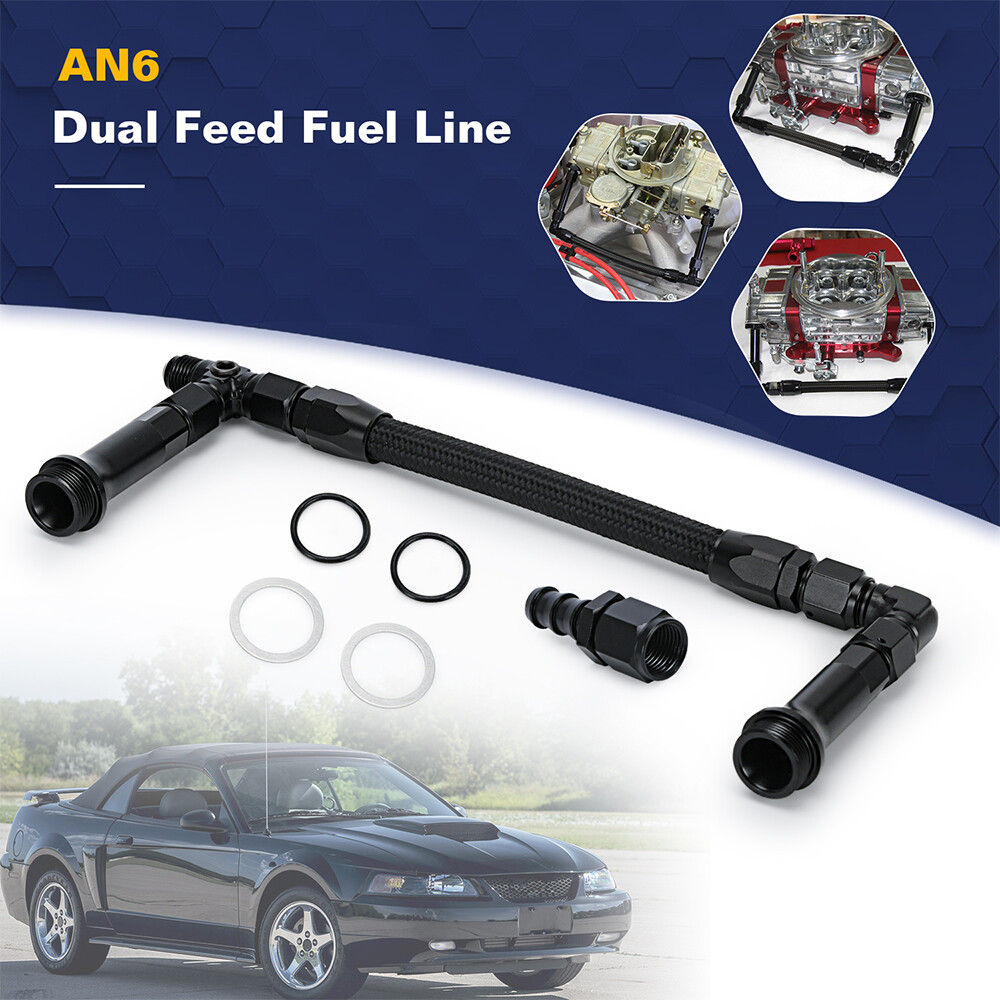 7/8-20 Dual Feed Aluminum Fuel Log Line For Holley Carburetor Double Pumper 4150