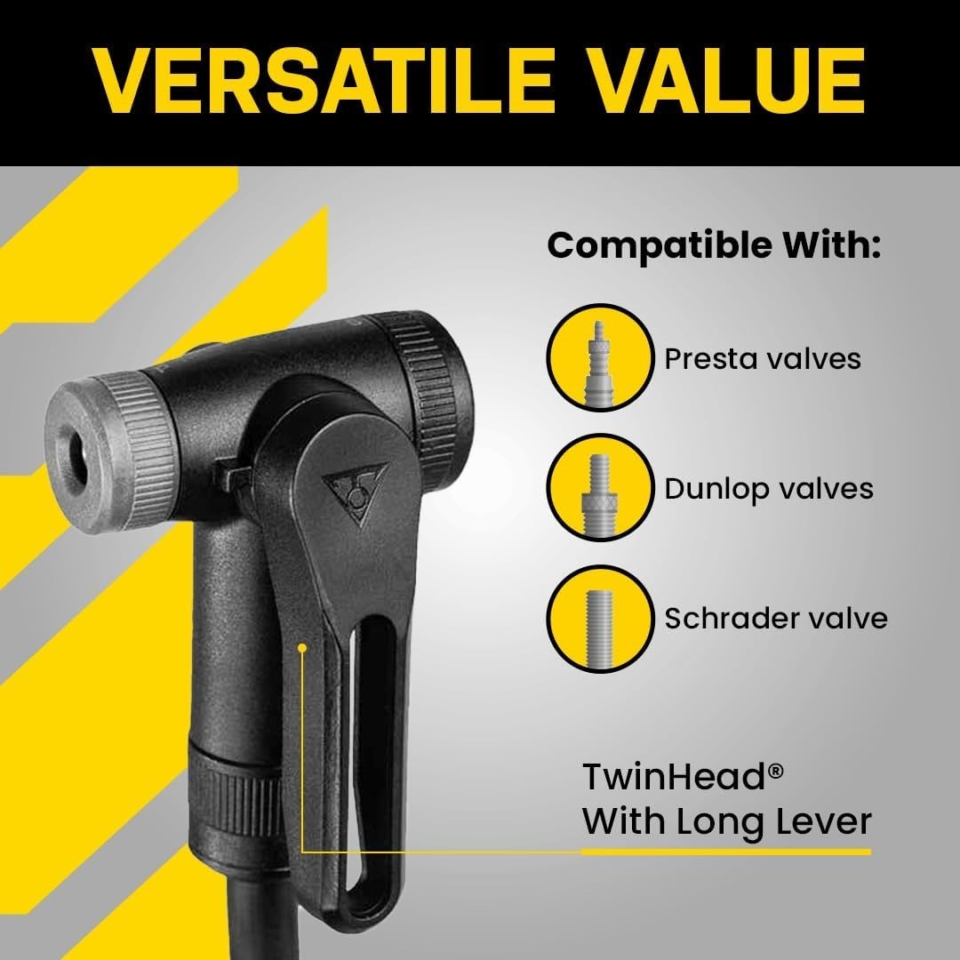 Topeak Joe Blow Sport III Bike Floor Pump Twin Head Tire Gauge 160 PSI TJB-S6