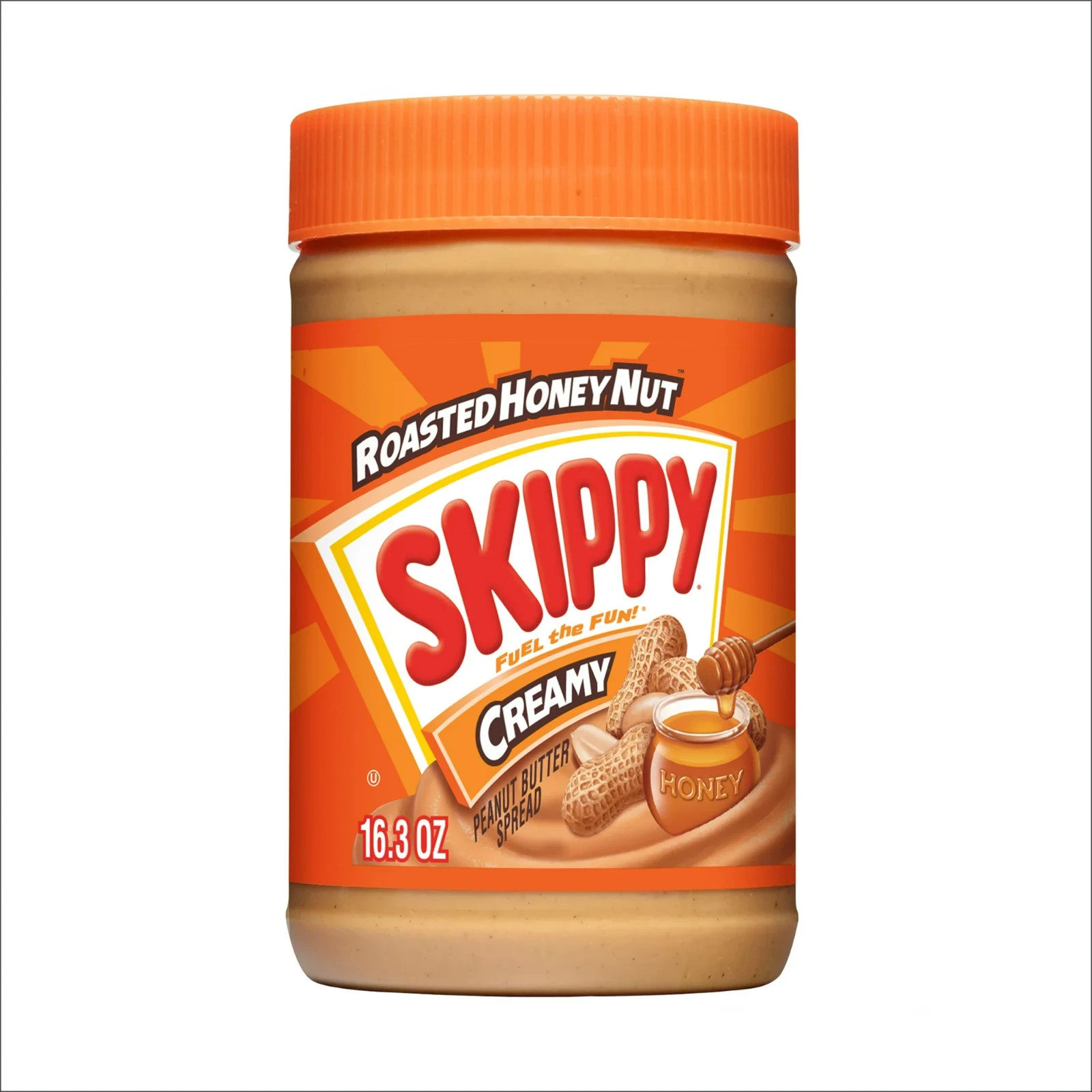 (4 pack) SKIPPY Peanut Butter Creamy Roasted Honey Nut Spread,16.3oz Plastic Jar