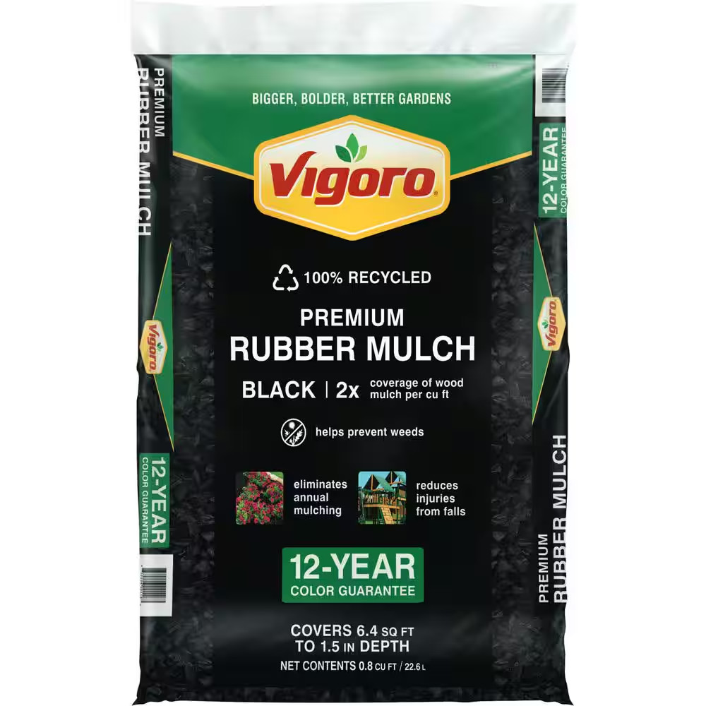 0.8 Cu. Ft. Black Bagged Recycled Rubber Mulch