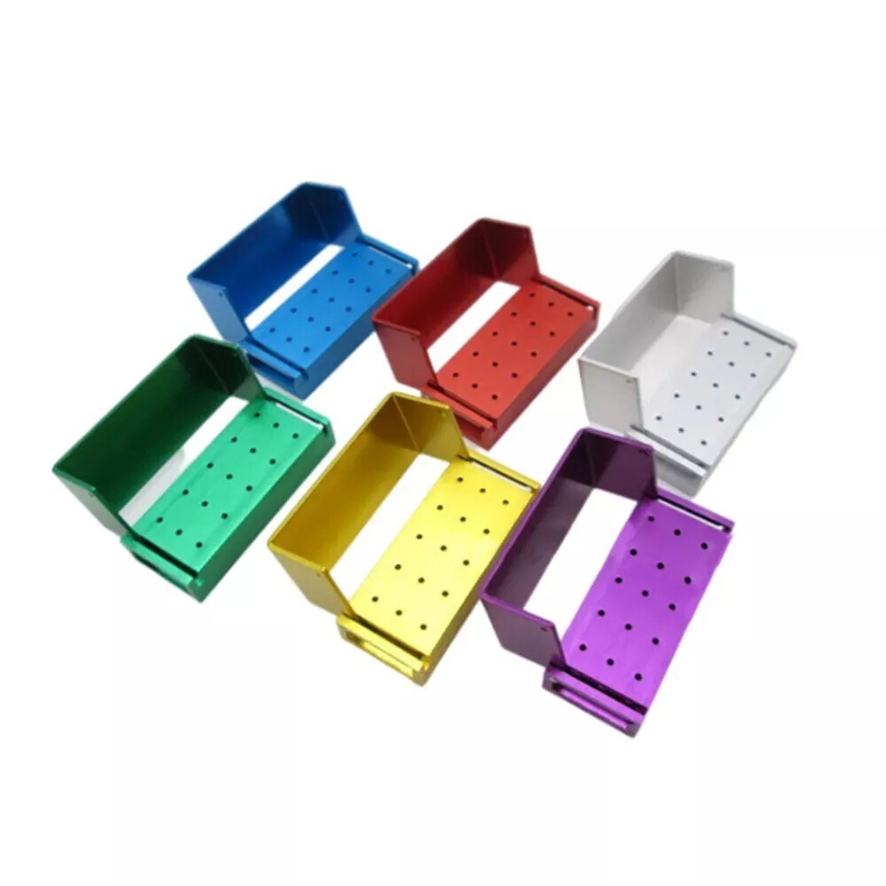Dental Bur Holder Block Disinfection Box 10/15/16/24/30/56/100/142/152 Holes