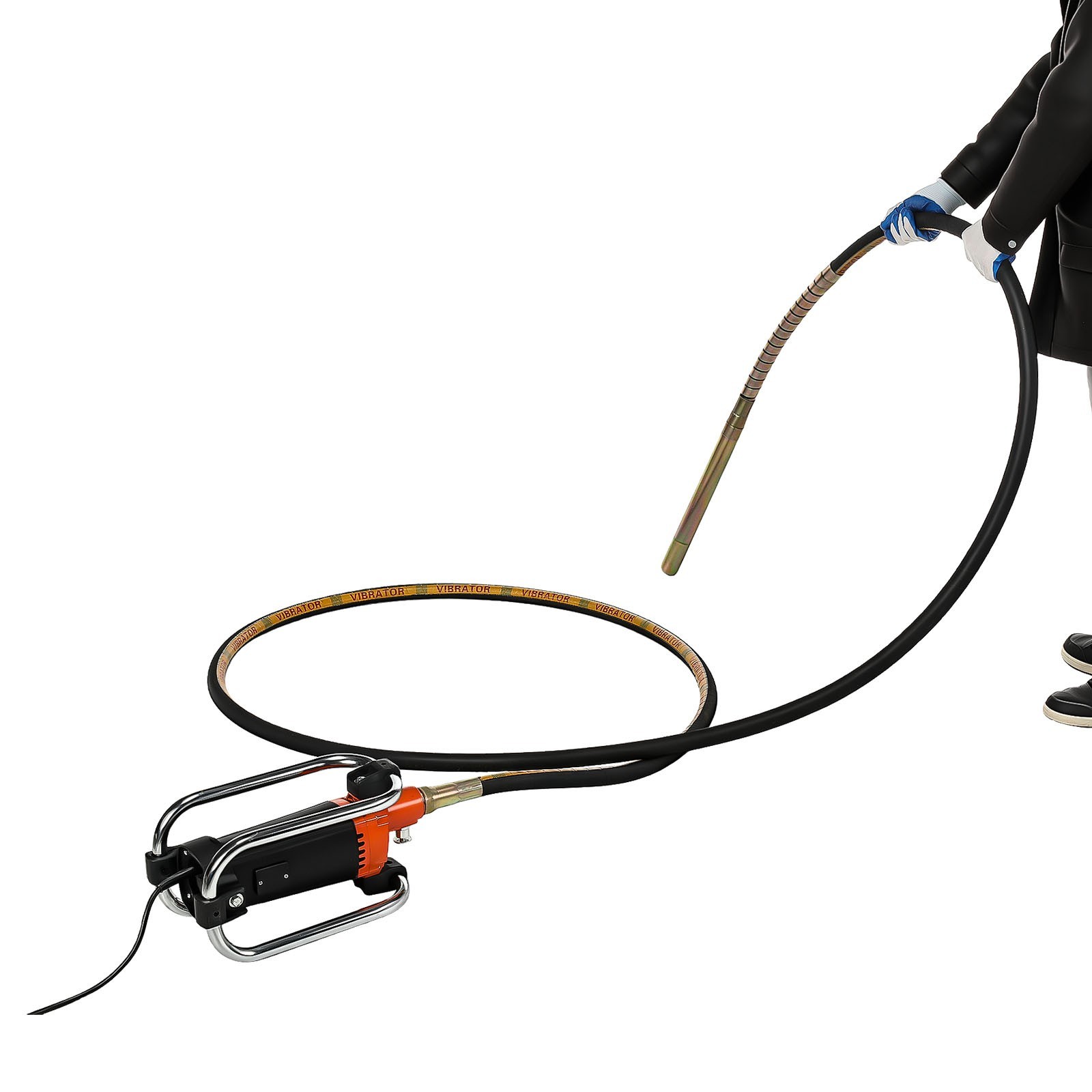 Electric Concrete Vibrator 2000W 14-3/4 feet Poker to Remove Air Bubbles