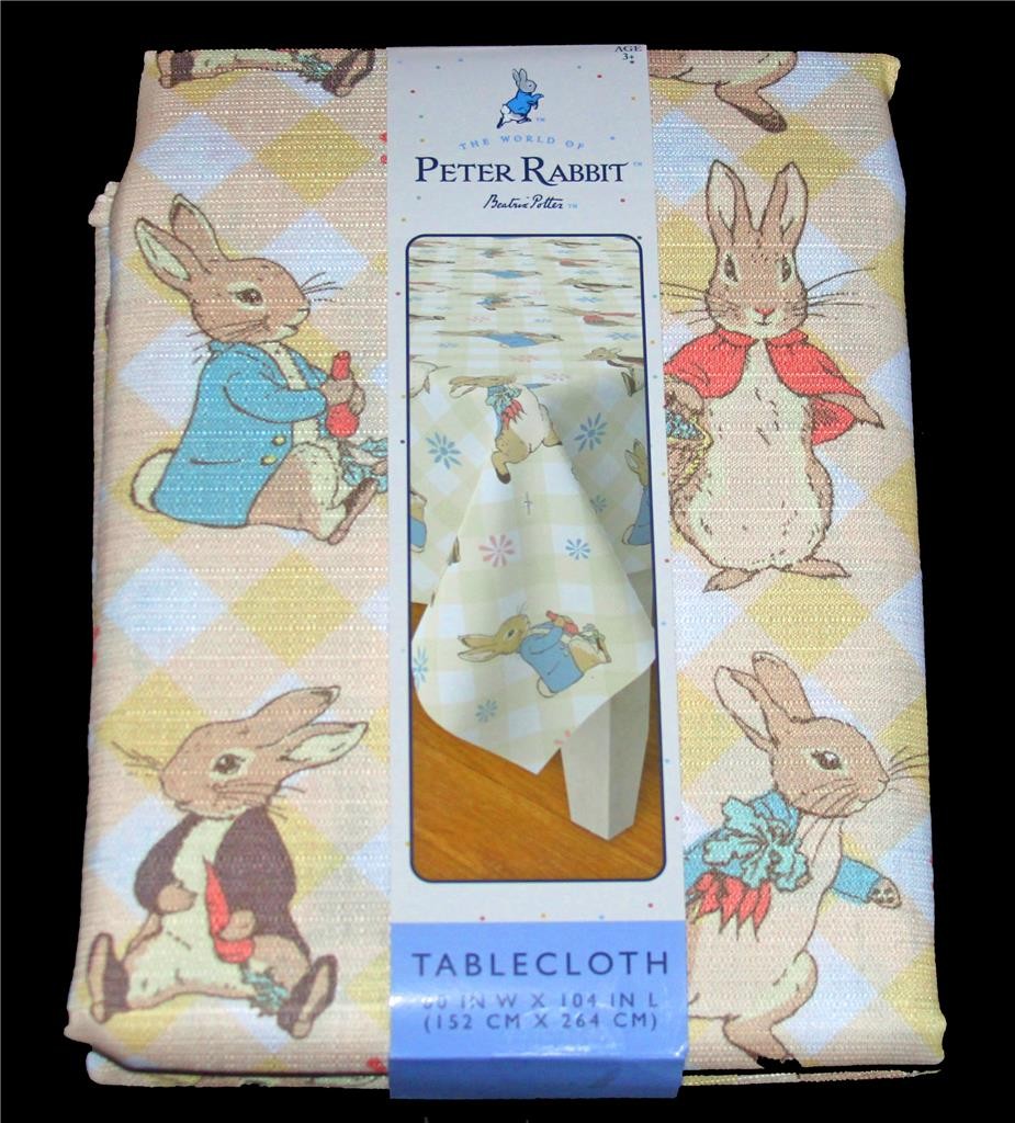 Beatrix Potter Peter Rabbit Shimmery Lightweight Floral Tablecloth U-Choose NWT