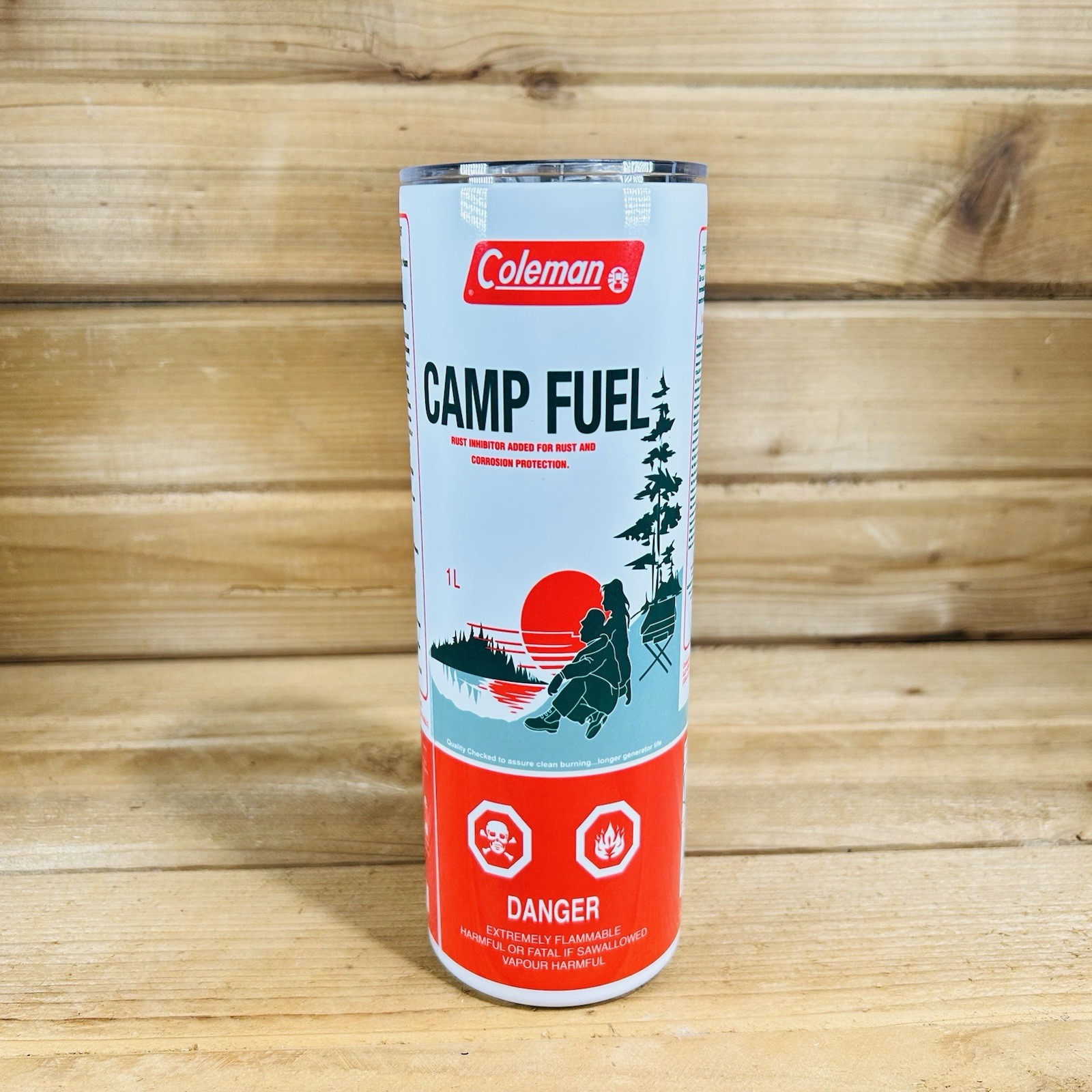 New Canadian Coleman Lantern Fuel Can Designed Insulated Coffee Tumbler w/ Straw