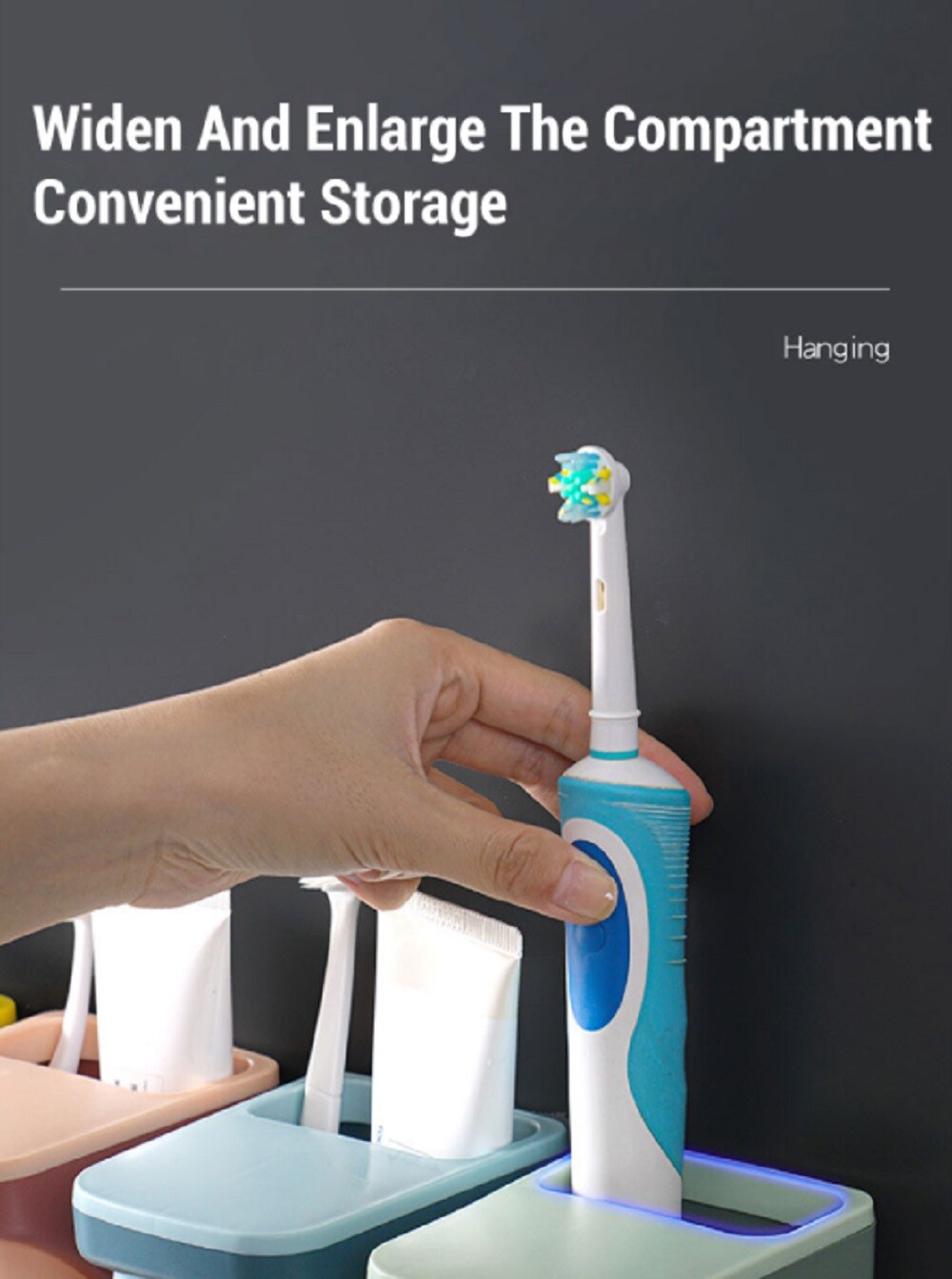 Wall Mounted Toothbrush Holder & Magnetic Cup – Space-Saving Toothpaste Organize