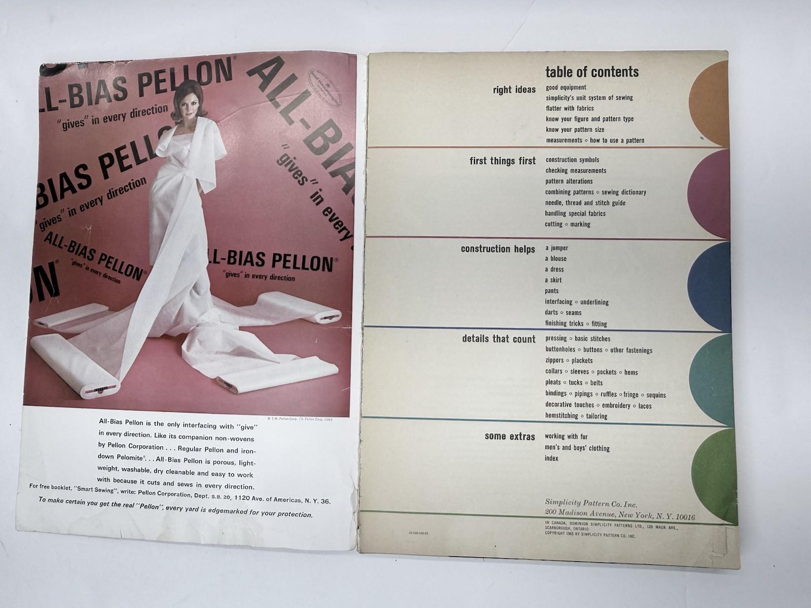 Vintage 1965 MCM Simplicity Sewing Book Blouse Jumper Dress Pants Softcover