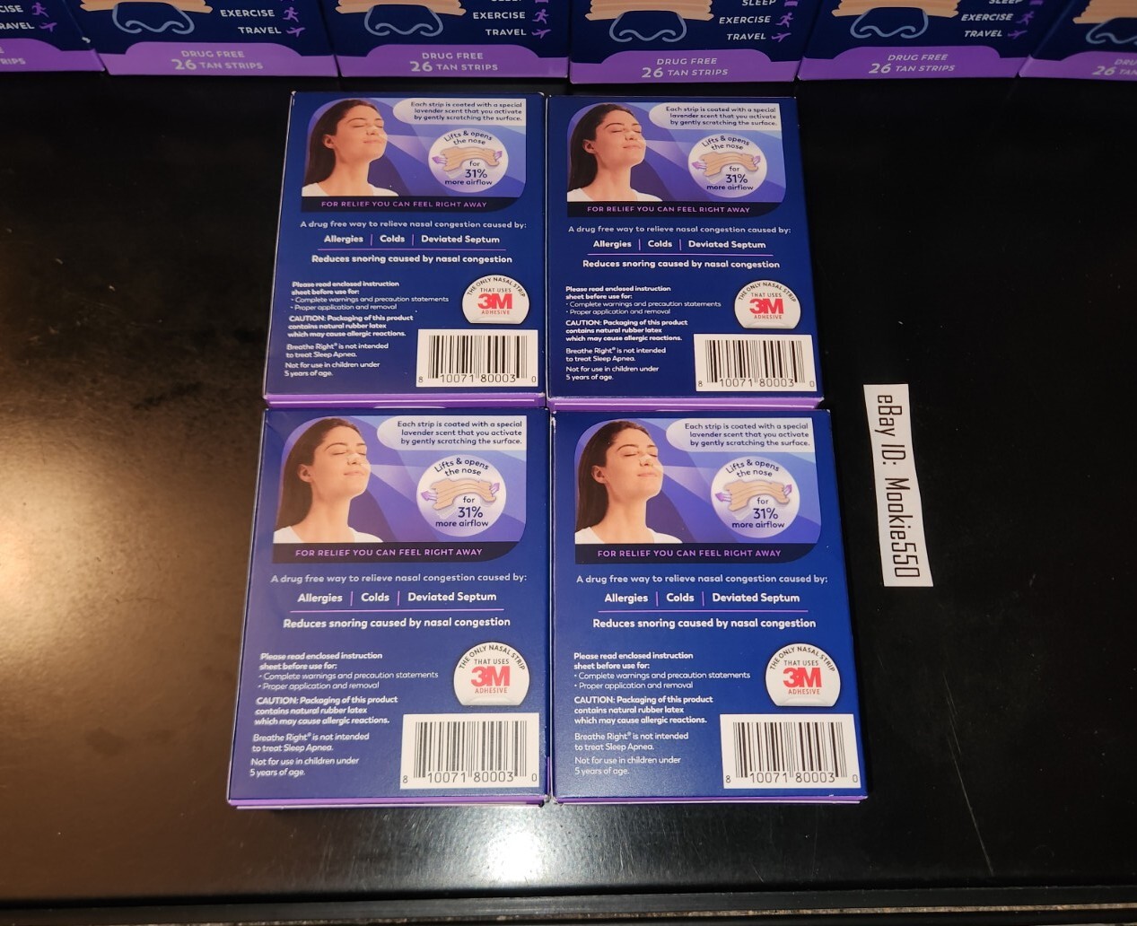 EXP 2026+! (104ct) 4 Box 26ct Breathe Right LAVENDER Scented Nasal Strips NEW!